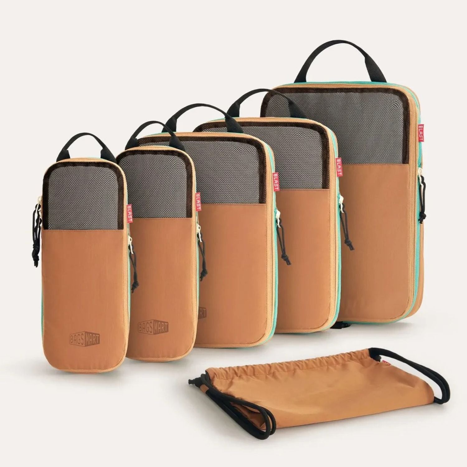 Bagsmart Blast 6-In-1 Compression Packing Cubes (Bran)