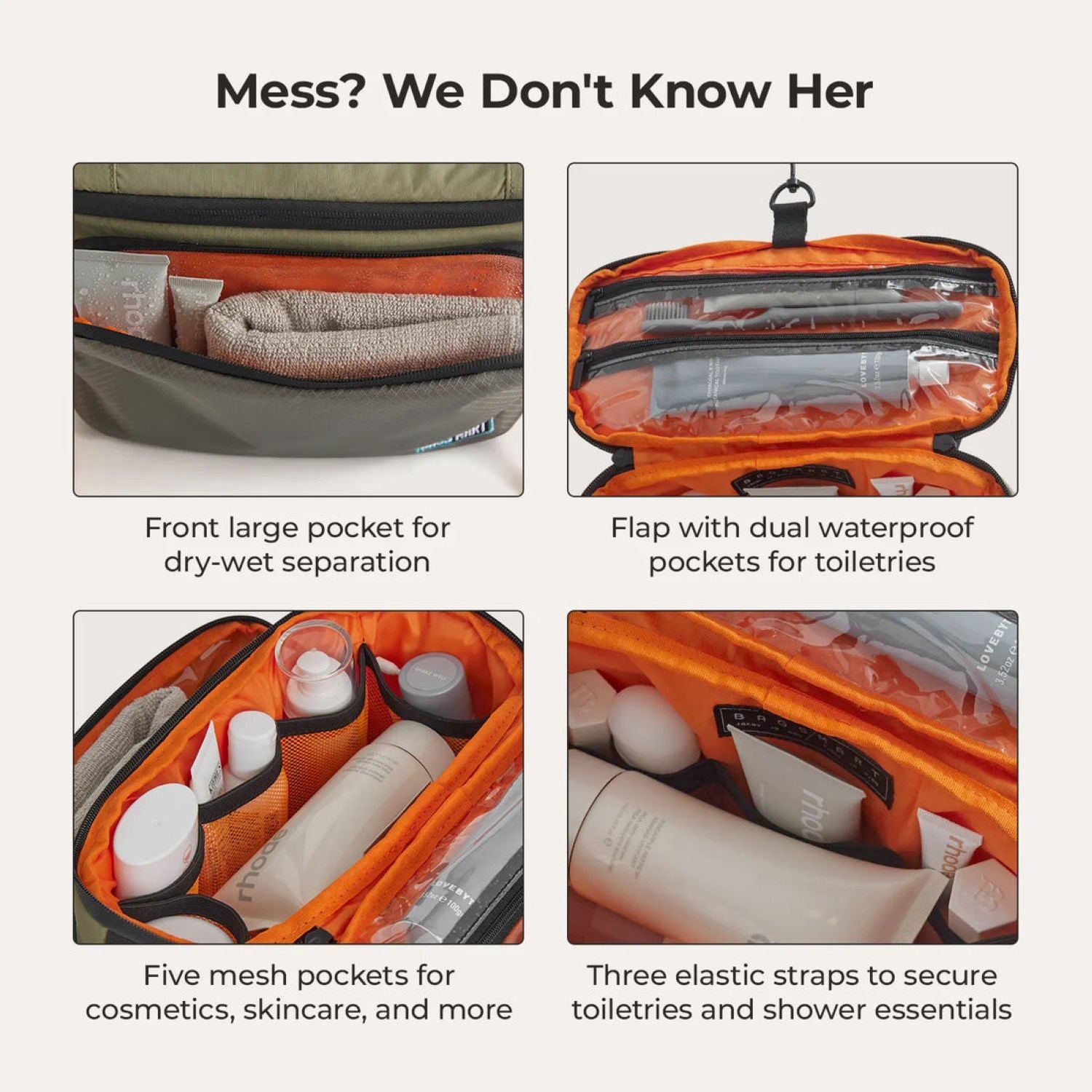 Bagsmart Blast Hanging Toiletry Bag 4.5L (Mossy)