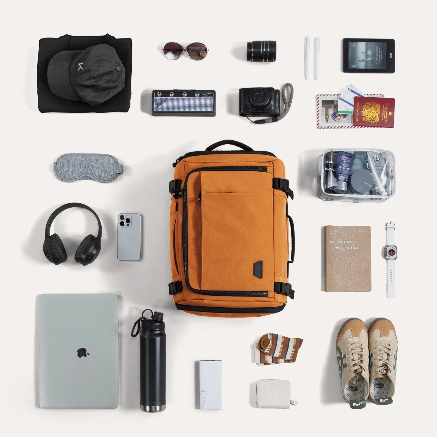 Bagsmart Blast Quick Access Carry On Travel Backpack Extended 38L (Tangerine)