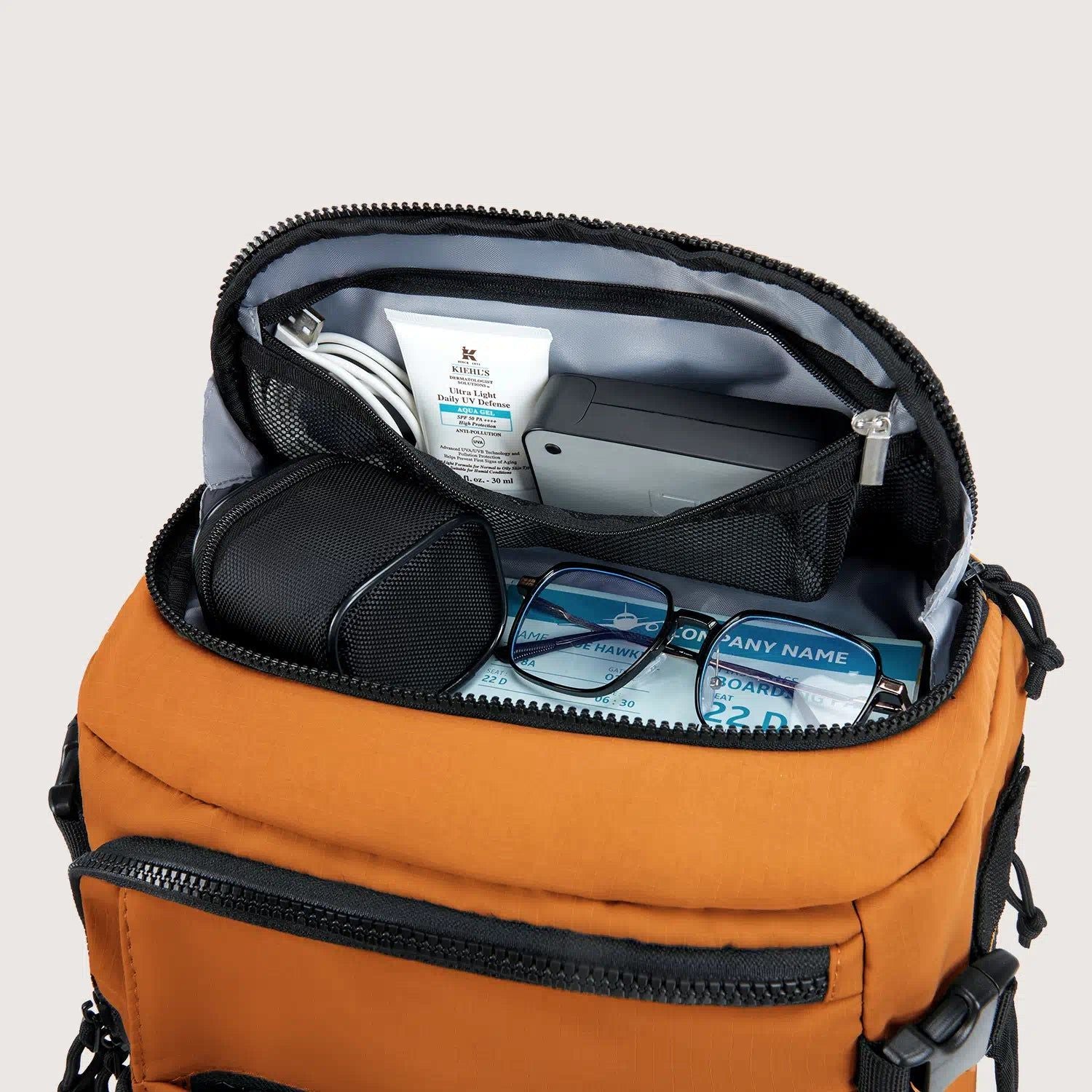 Bagsmart Blast Quick Access Carry On Travel Backpack Extended 38L (Tangerine)
