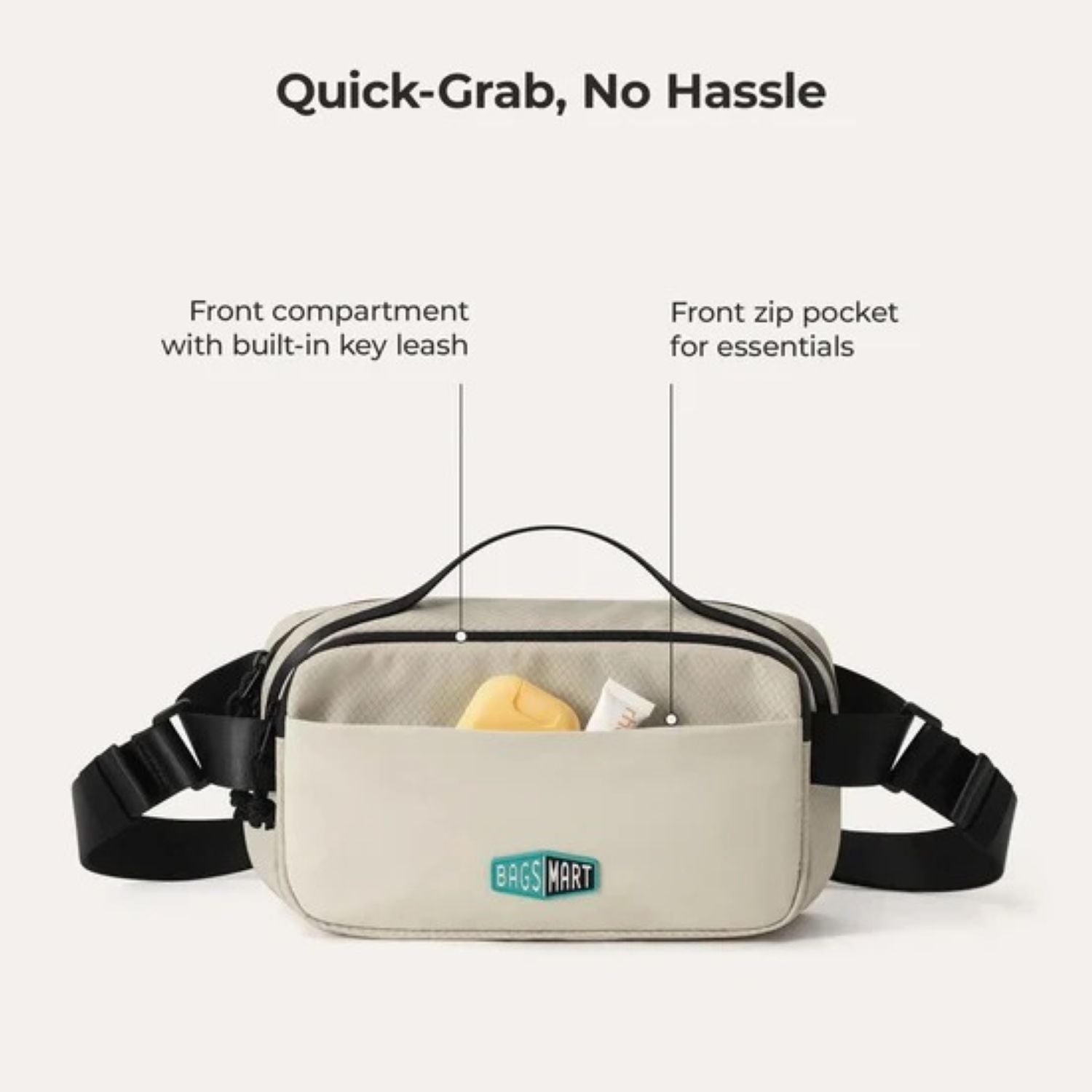 Bagsmart Blast Travel Sling Bag 3.3L (Oyster)