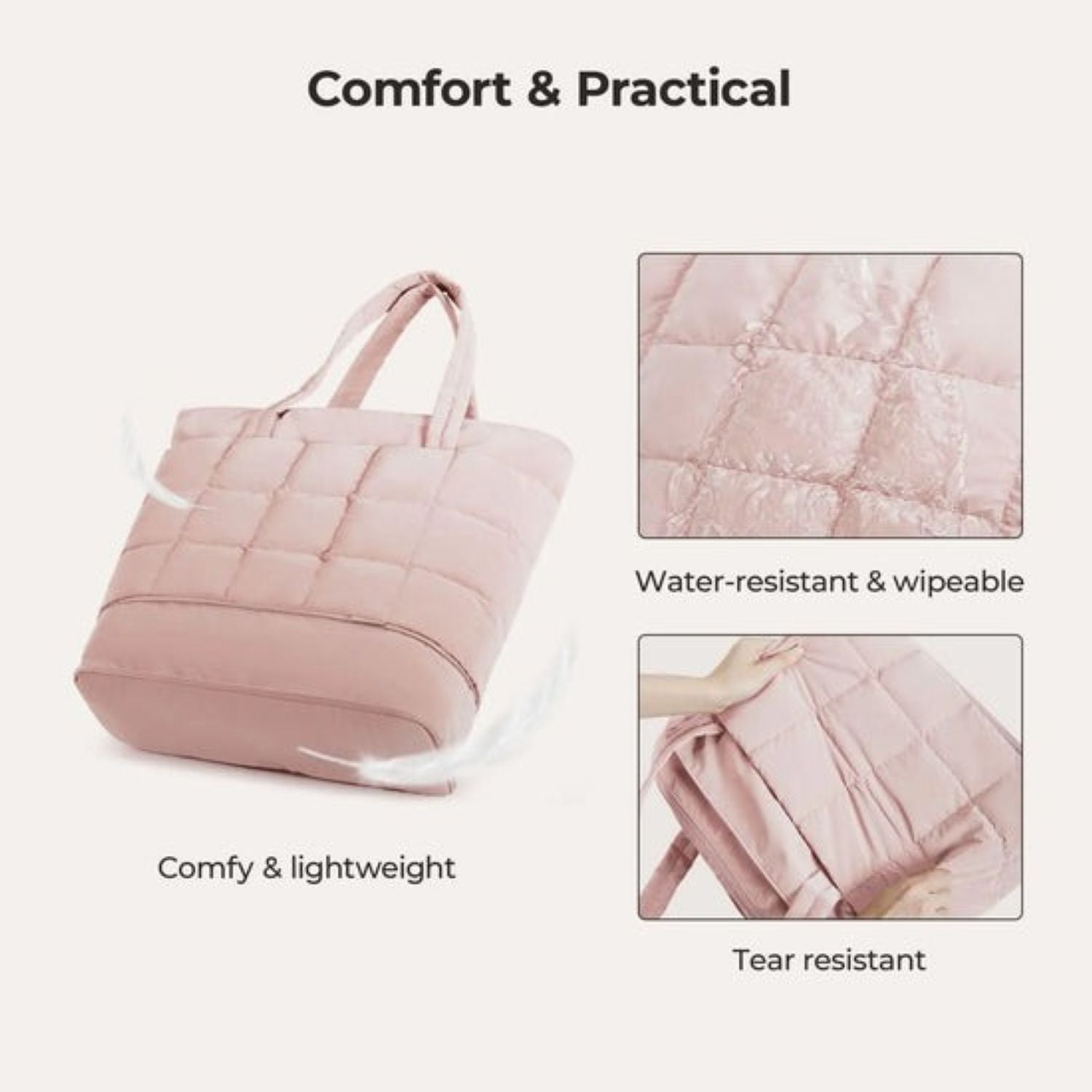 Bagsmart Bubble Puffer Tote 22L - 28L (Pink)