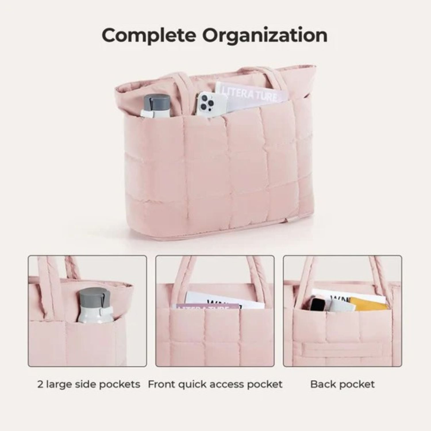 Bagsmart Bubble Puffer Tote 22L - 28L (Pink)