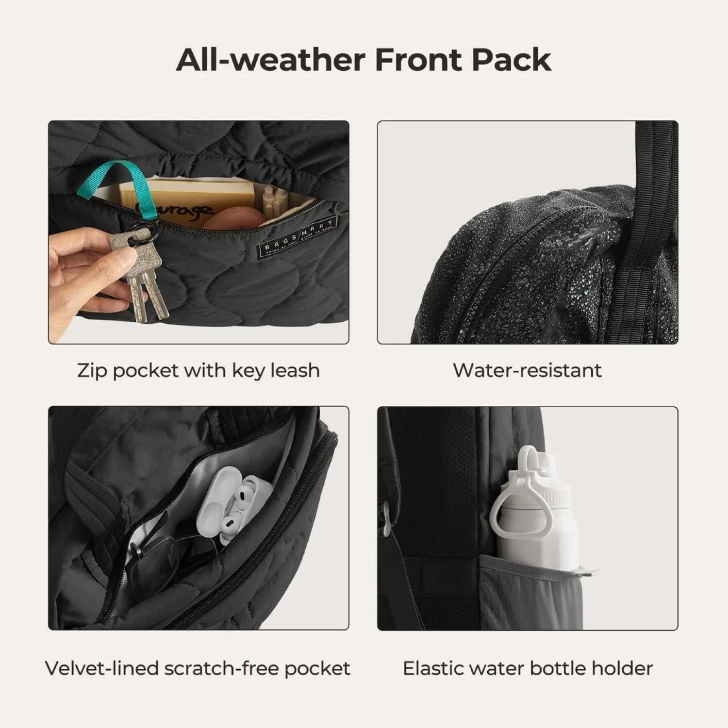 Bagsmart Paz Commute Laptop Backpack 28L (Black)