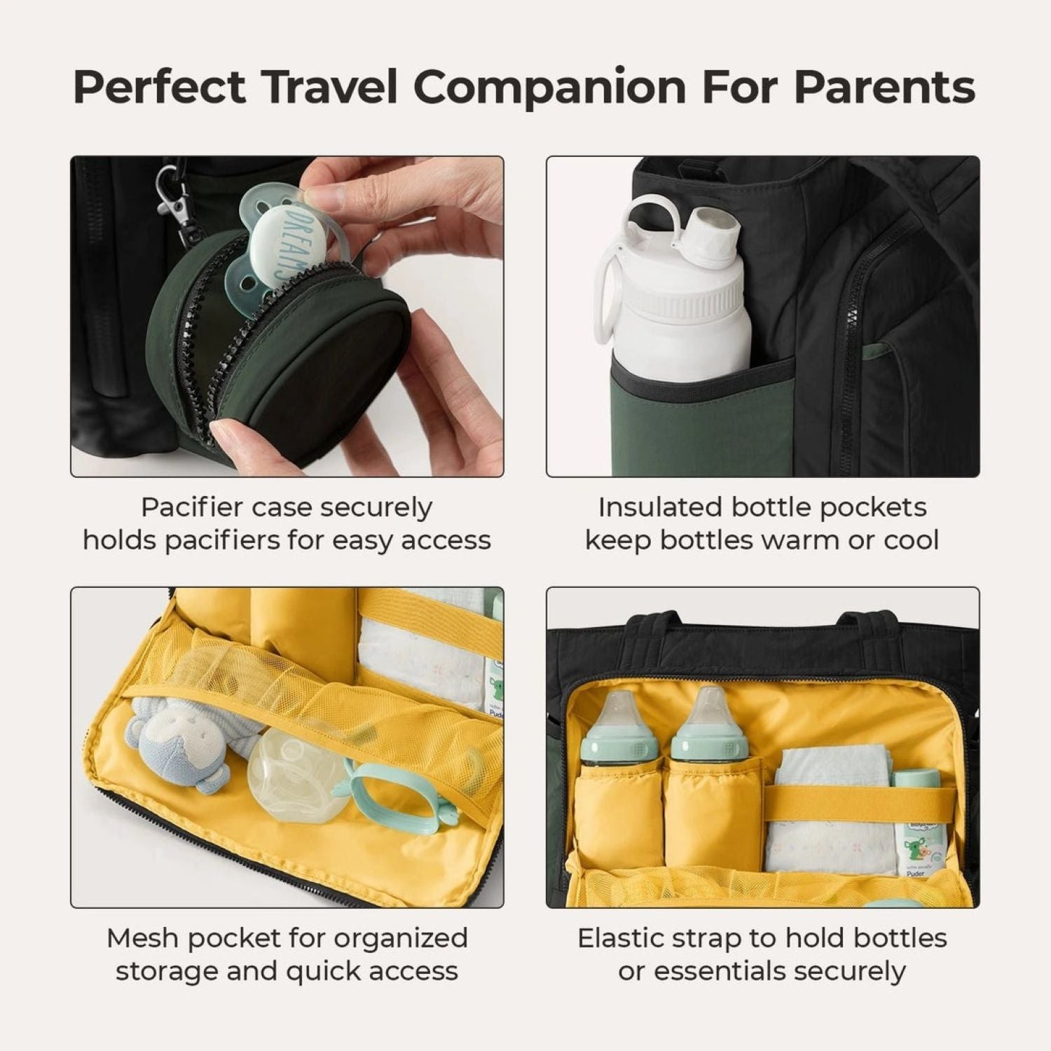 Bagsmart Paz Diaper Tote 25L (Black)