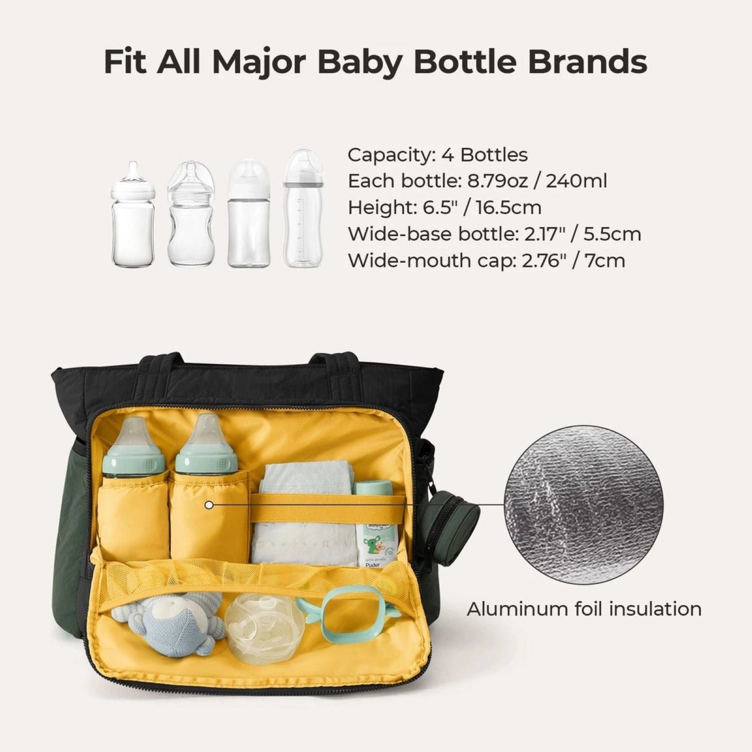 Bagsmart Paz Diaper Tote 25L (Black)