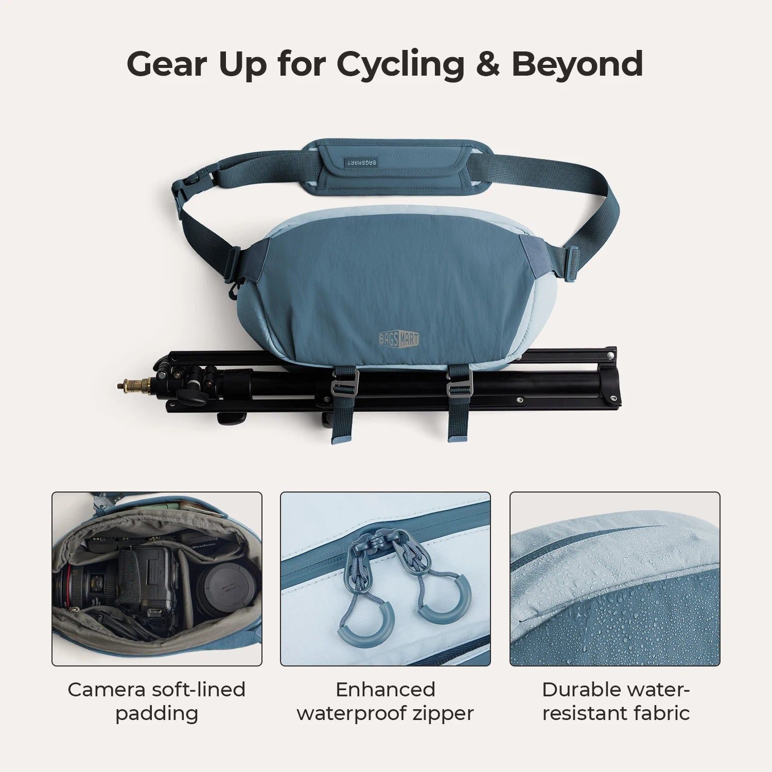 Bagsmart Soar Camera Sling Bag With Tripod Holder 6L (Dark Blue)