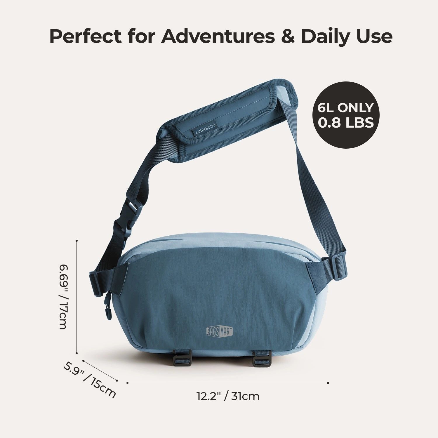 Bagsmart Soar Camera Sling Bag With Tripod Holder 6L (Dark Blue)