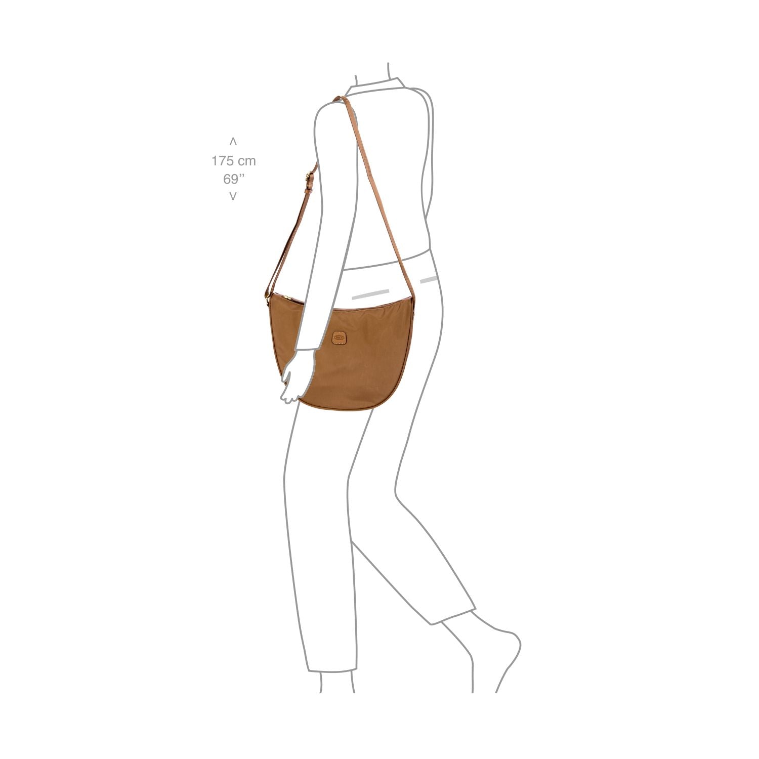 BRIC'S X-Bag Half Moon Bag-M (Brownie)