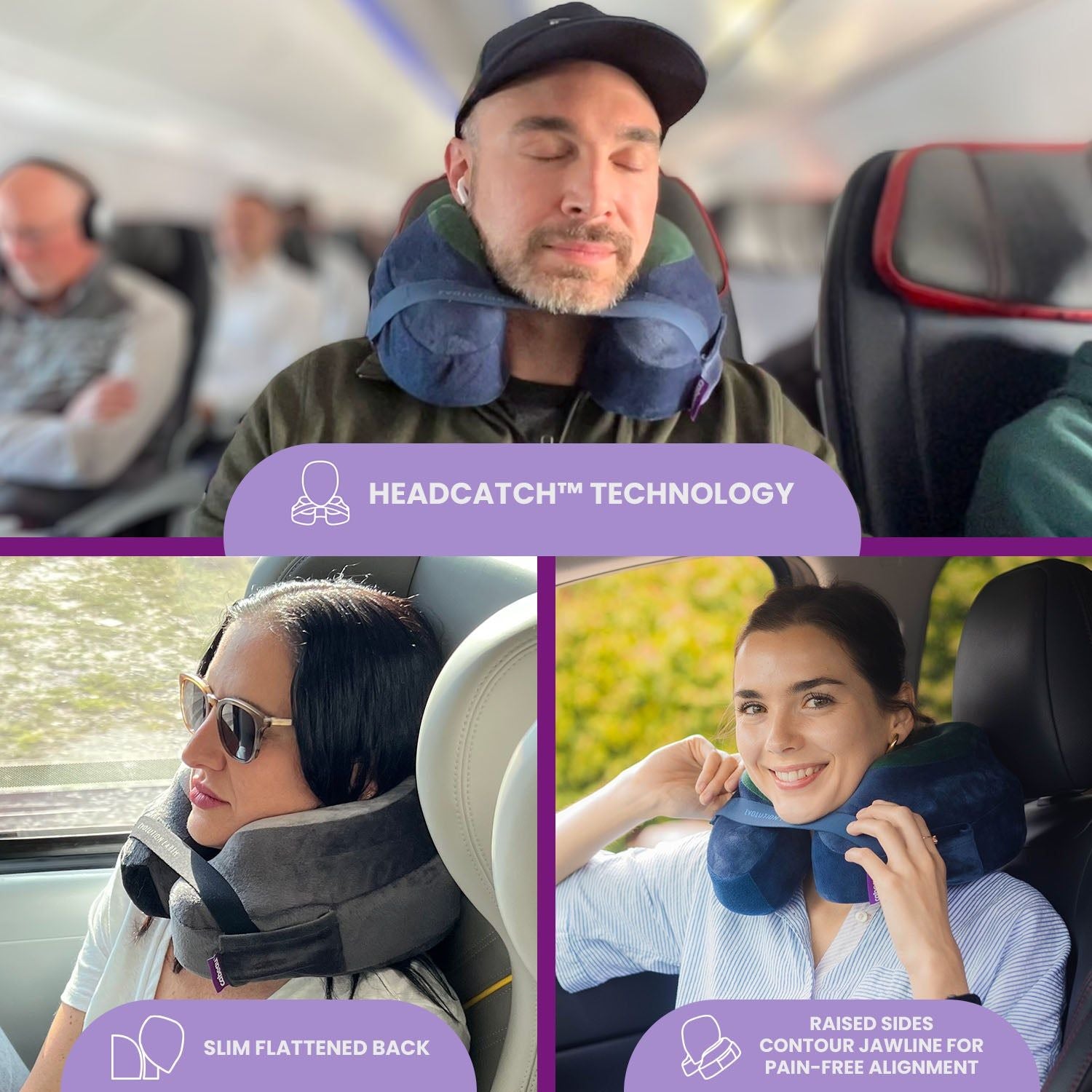 Cabeau Evolution Earth Deluxe Travel Pillow - Wind Black Grey