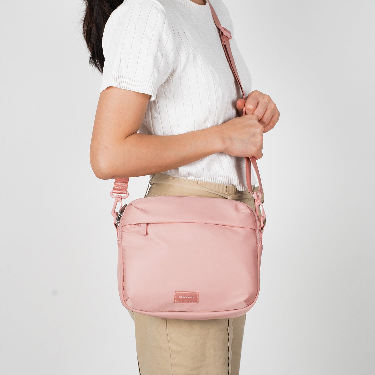 Crossing Anti-Theft RFID Crossbody Bag 4L - Dusty Pink