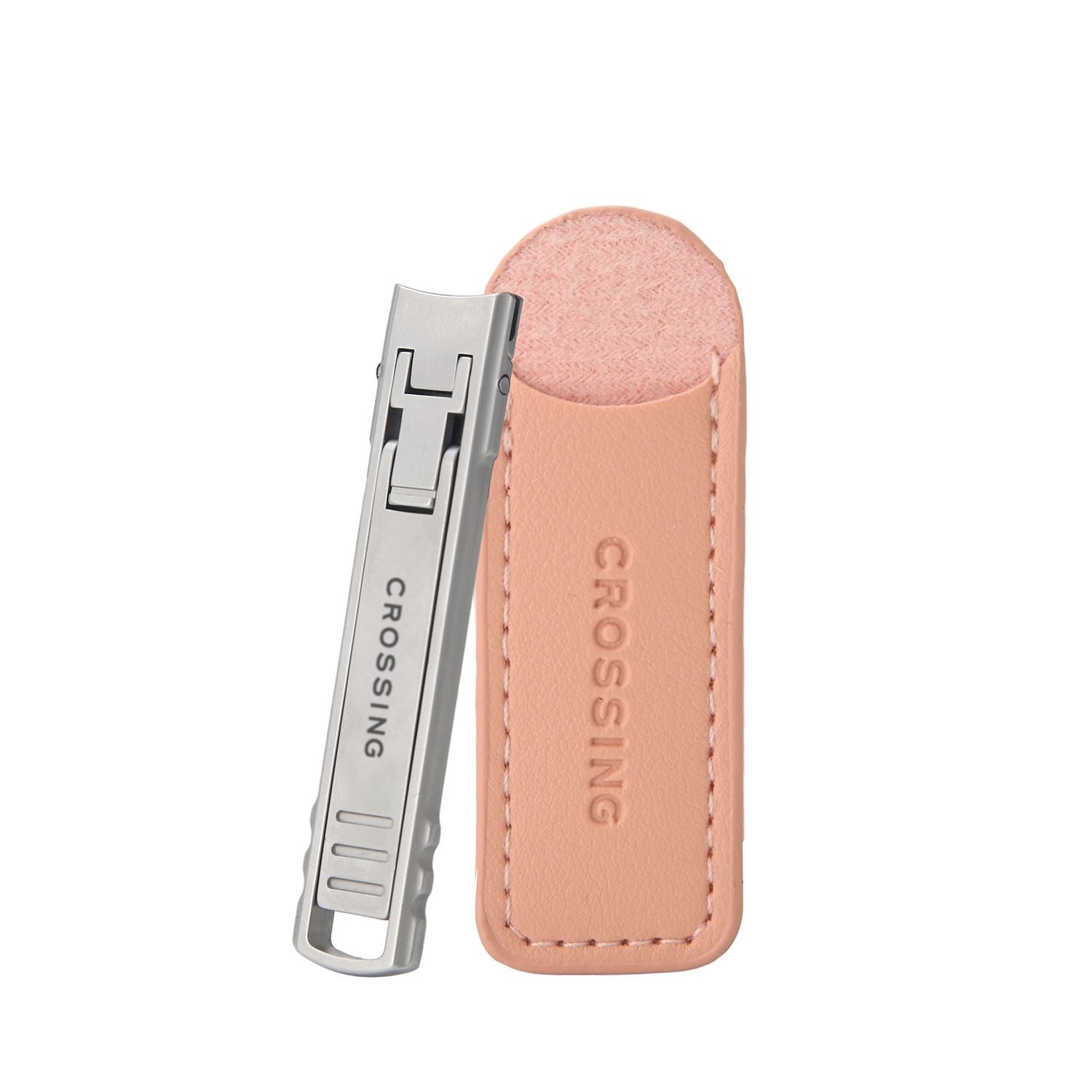 Crossing Compact Travel Stainless-Steel Nail Clippers With Pouch V2 - Pink