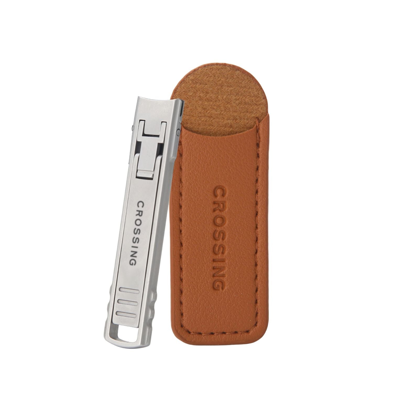Crossing Compact Travel Stainless-Steel Nail Clippers With Pouch V2 - Tan