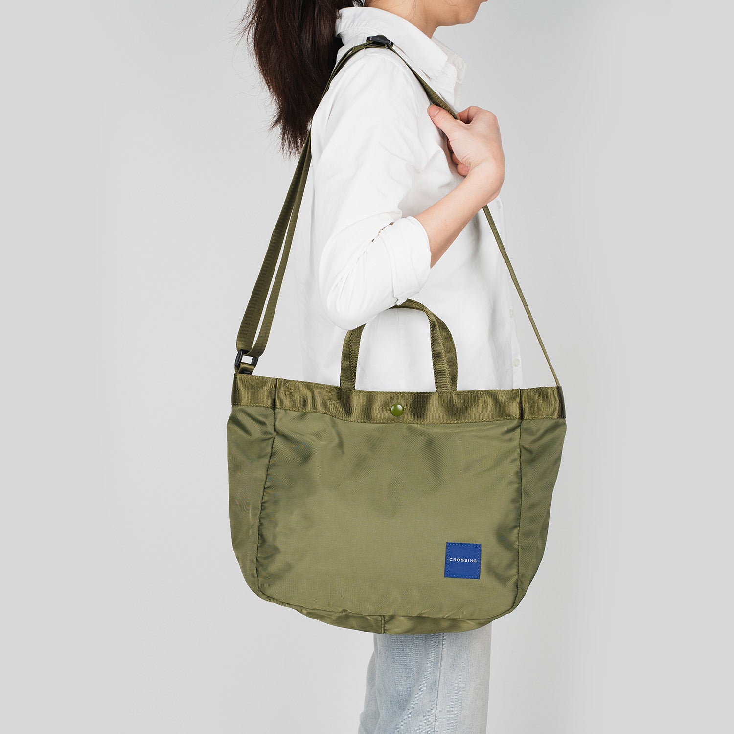 Crossing Hollis Anti-Theft RFID Dual Carry Crossbody Bag - Olive