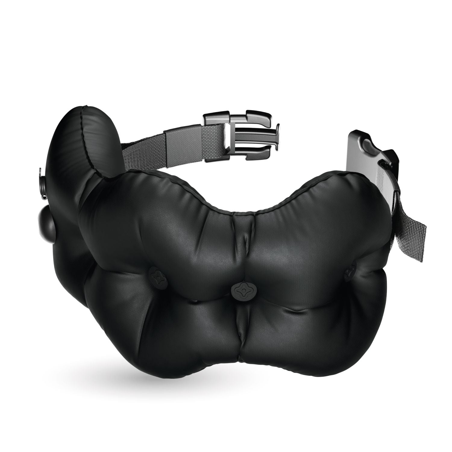 Crossing Inflatable Air Pump Lumbar Back Support Travel Pillow - Black