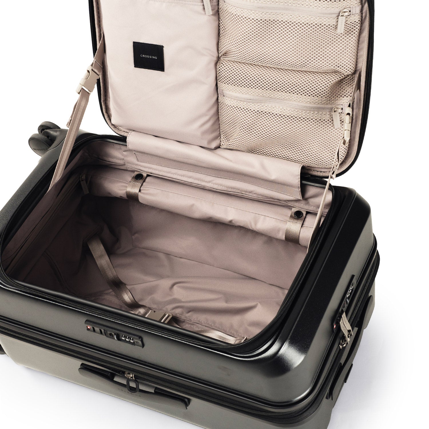 CROSSING INVI TRUNK 26" Medium Expandable Luggage With Front & Middle Access - Black