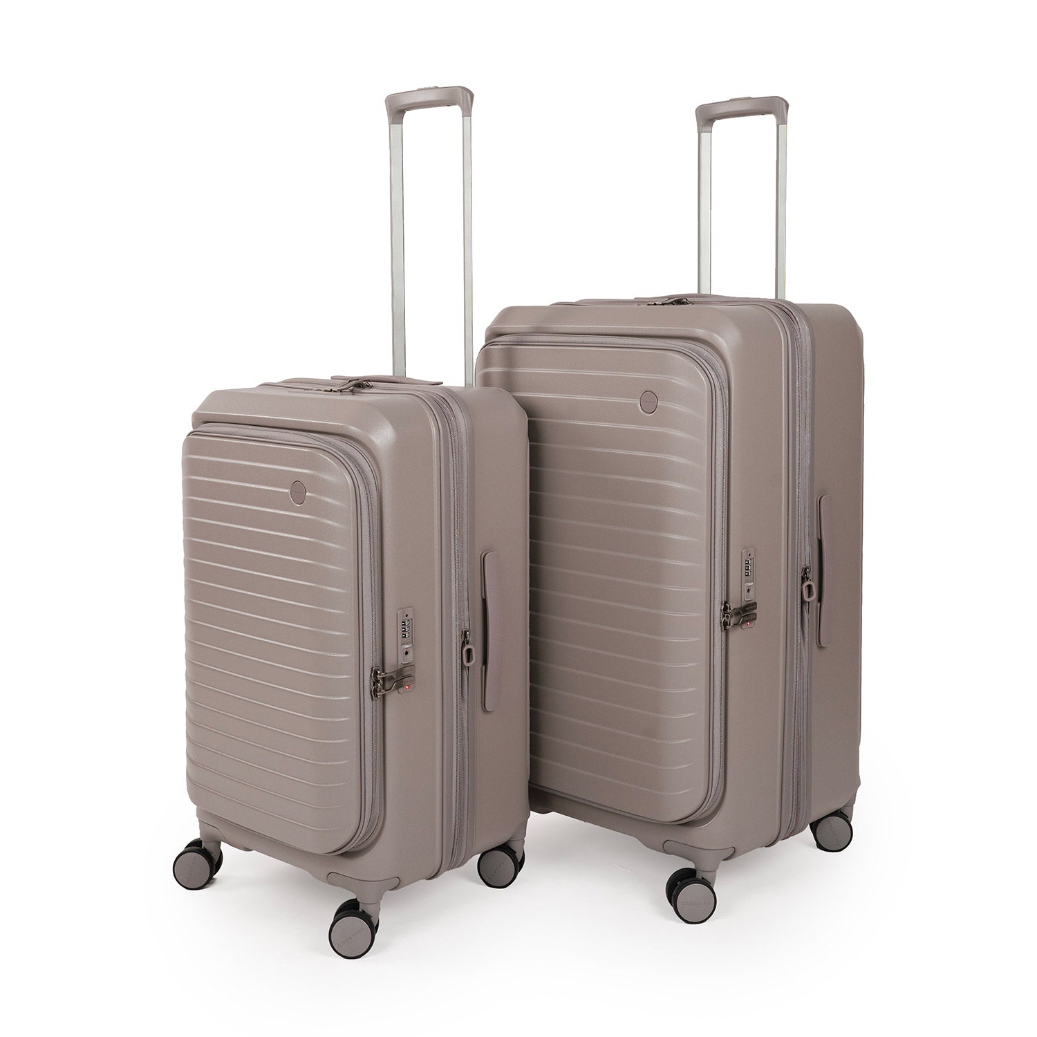 CROSSING INVI TRUNK 30" Large Expandable Luggage With Front & Middle Access - Latte