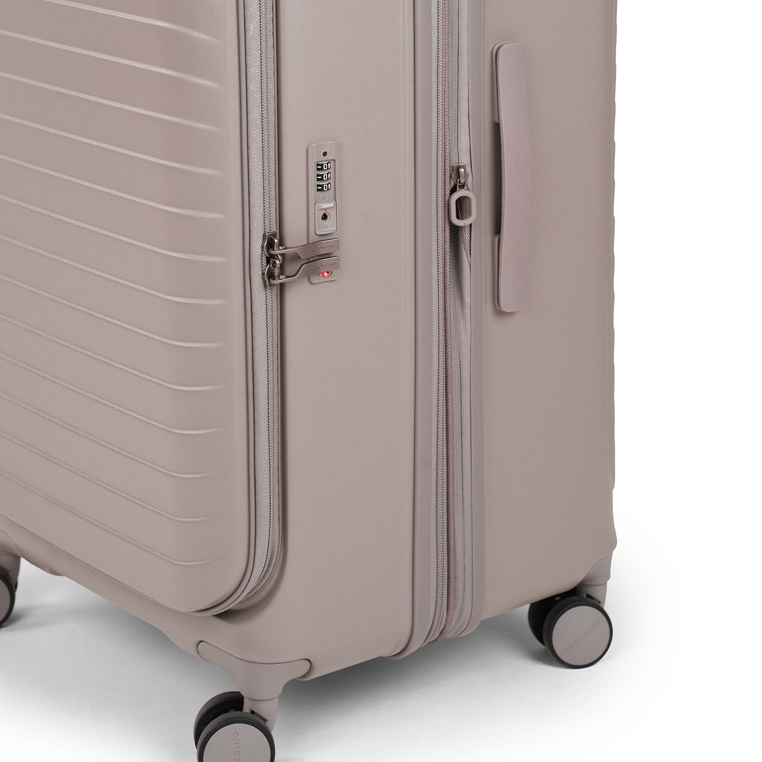 CROSSING INVI TRUNK 30" Large Expandable Luggage With Front & Middle Access - Latte
