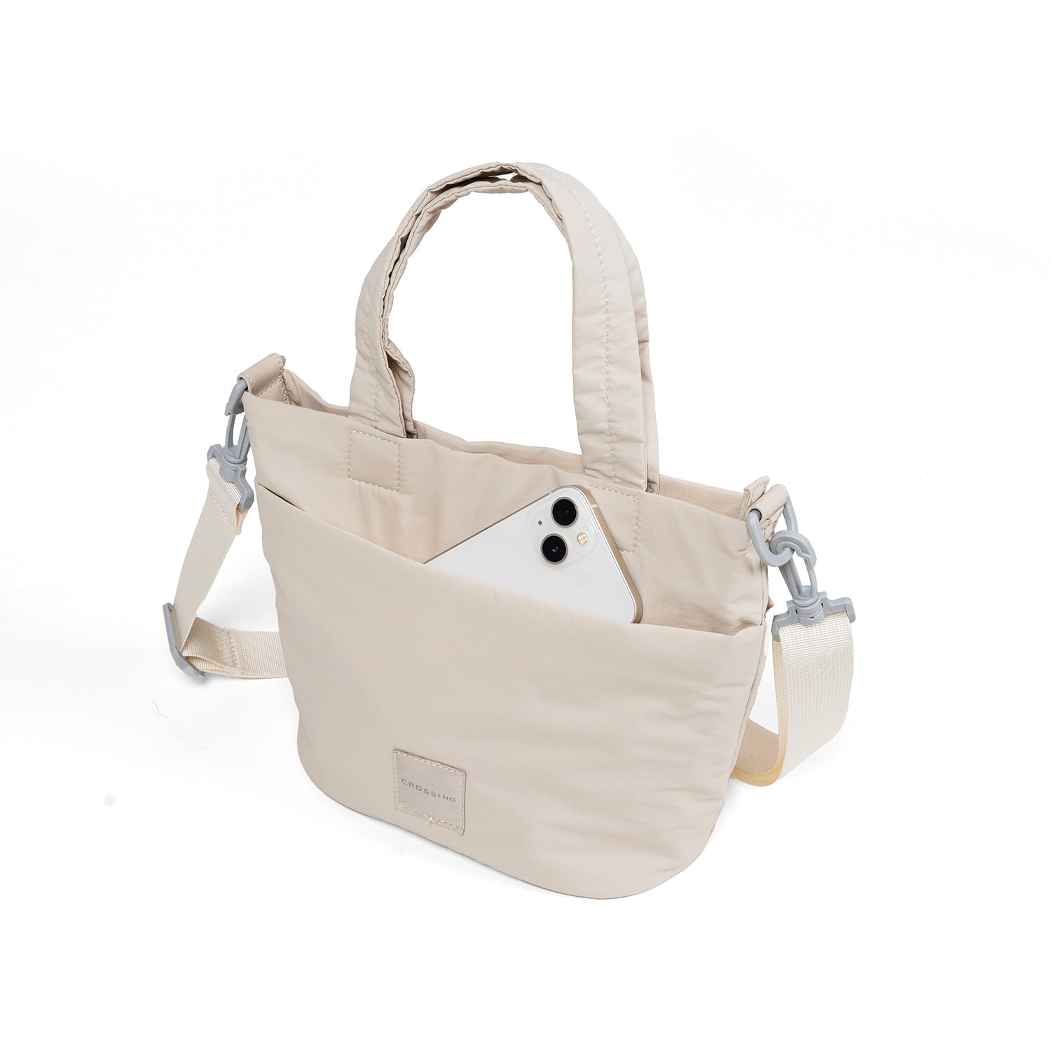 Crossing Jill Anti-Theft RFID Dual Carry Crossbody Bag - Beige