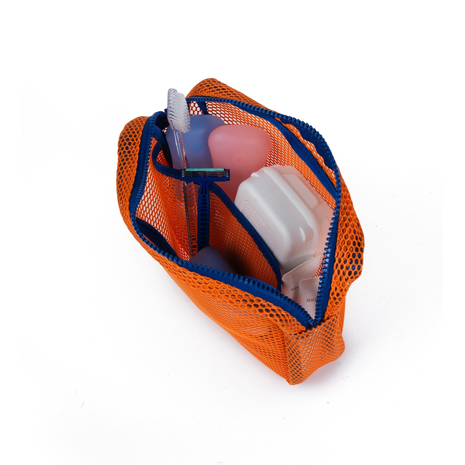 Crossing Jules Everywhere Mesh Pouch (Large) - Orange/Blue