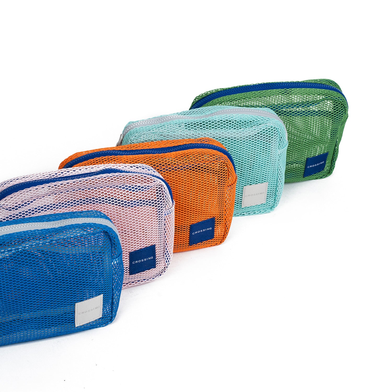Crossing Jules Everywhere Mesh Pouch (Large) - Orange/Blue