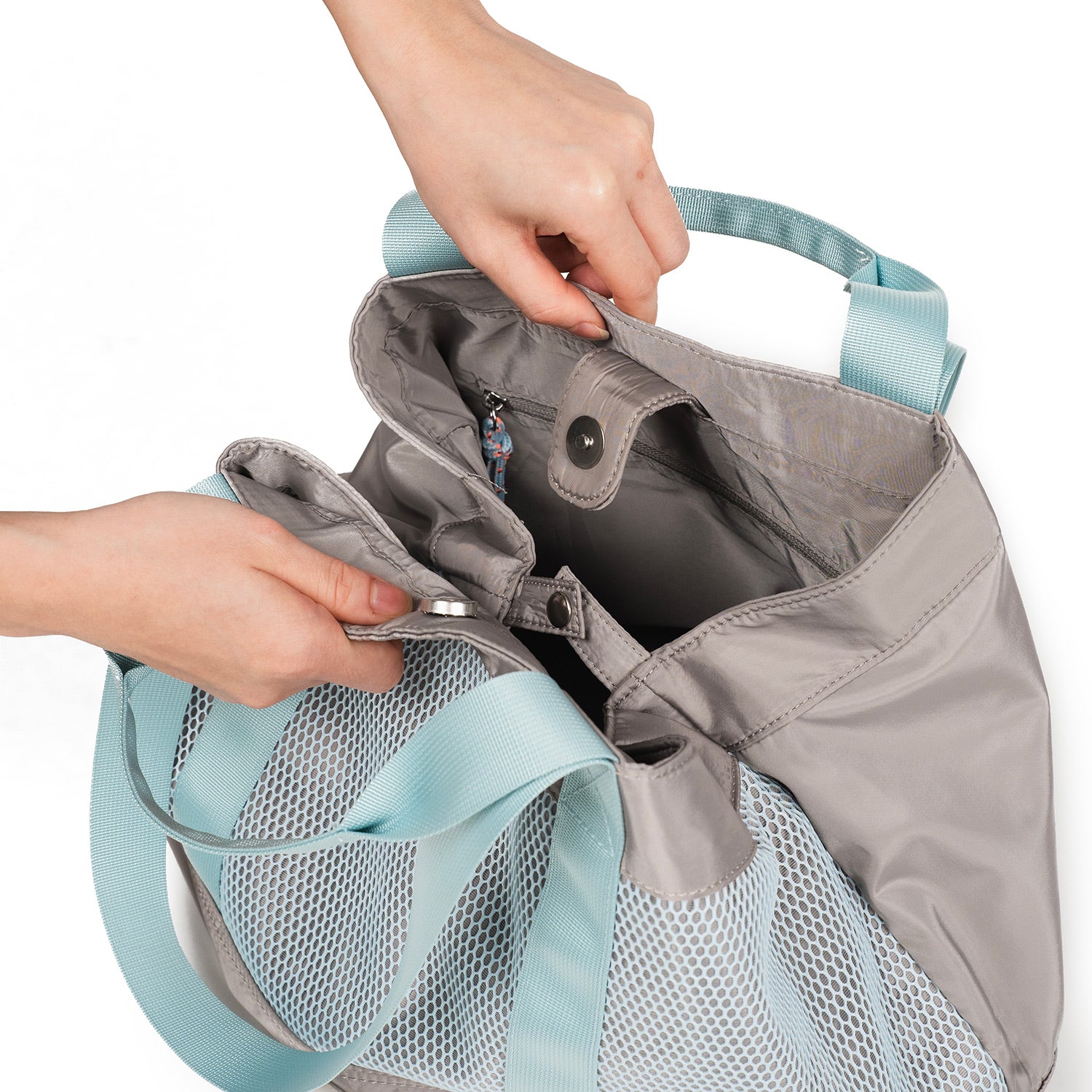 Crossing Meg Dual Carry Mesh Tote Bag - Grey/Light Blue