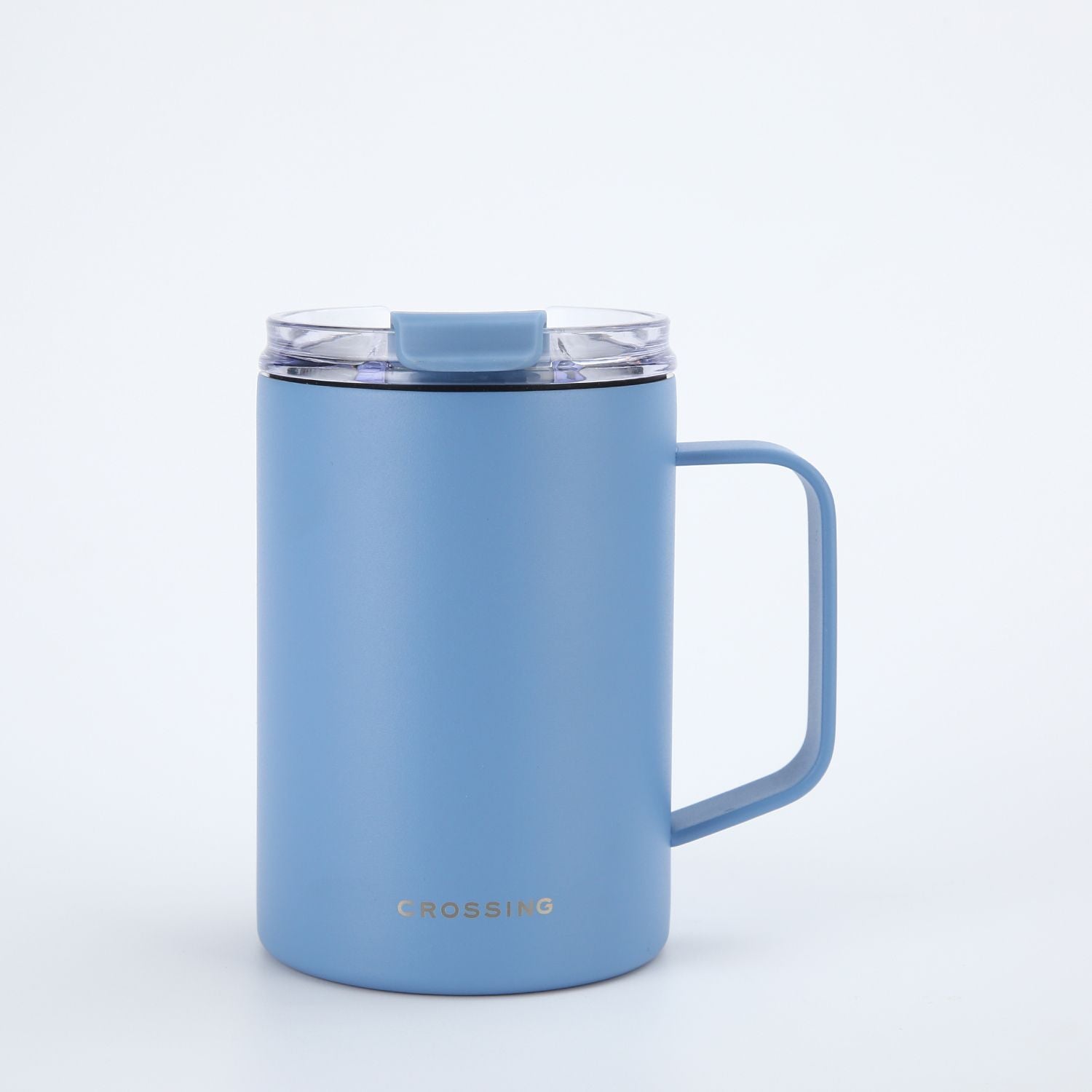 Crossing Neo Insulated S/S Leakproof Ceramic Mug W Handle And Lid 400ml - Heirloom Blue (Light Blue)