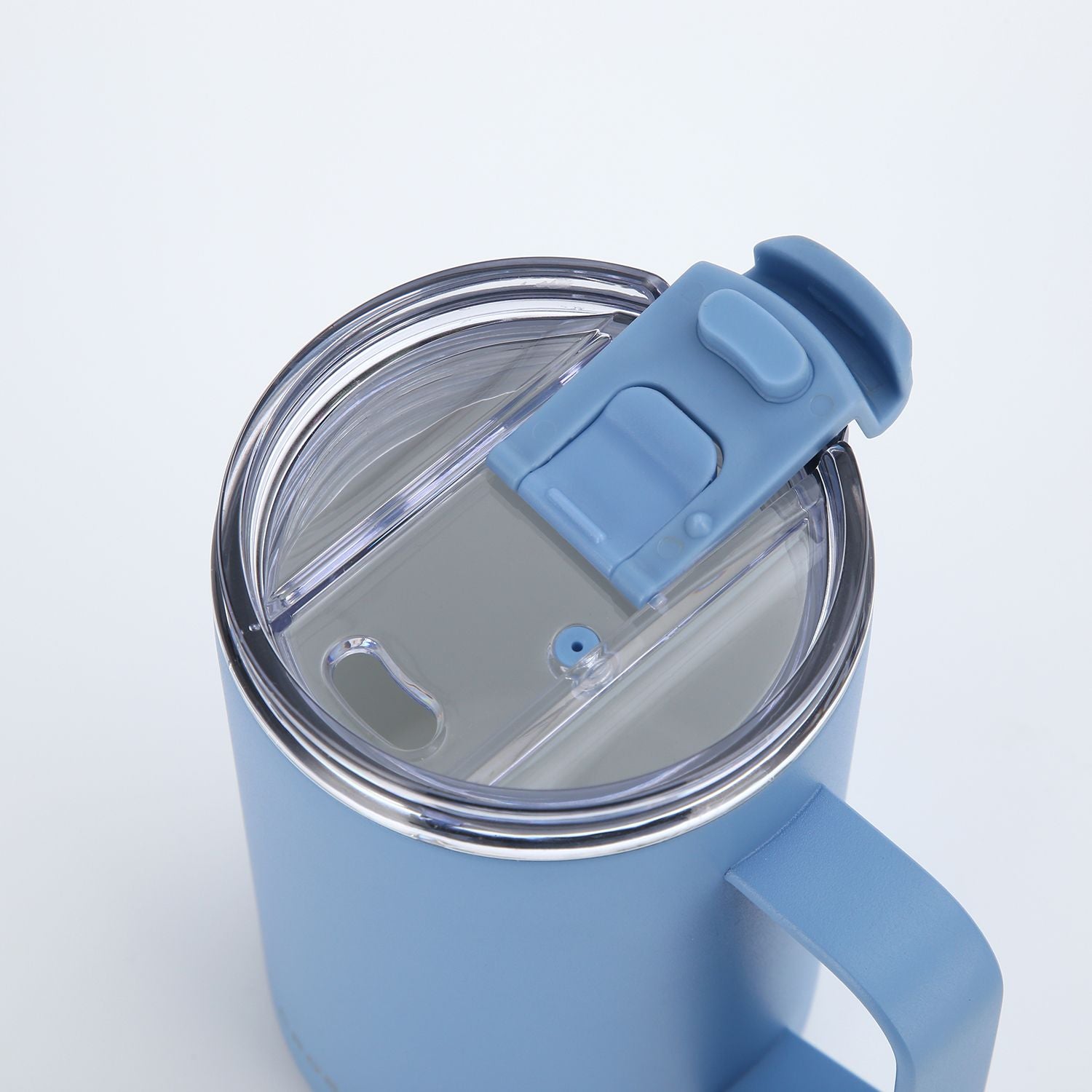 Crossing Neo Insulated S/S Leakproof Ceramic Mug W Handle And Lid 400ml - Heirloom Blue (Light Blue)