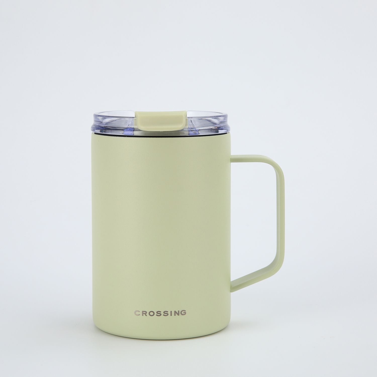 Crossing Neo Insulated S/S Leakproof Ceramic Mug W Handle And Lid 400ml - Pistachio (Mint)