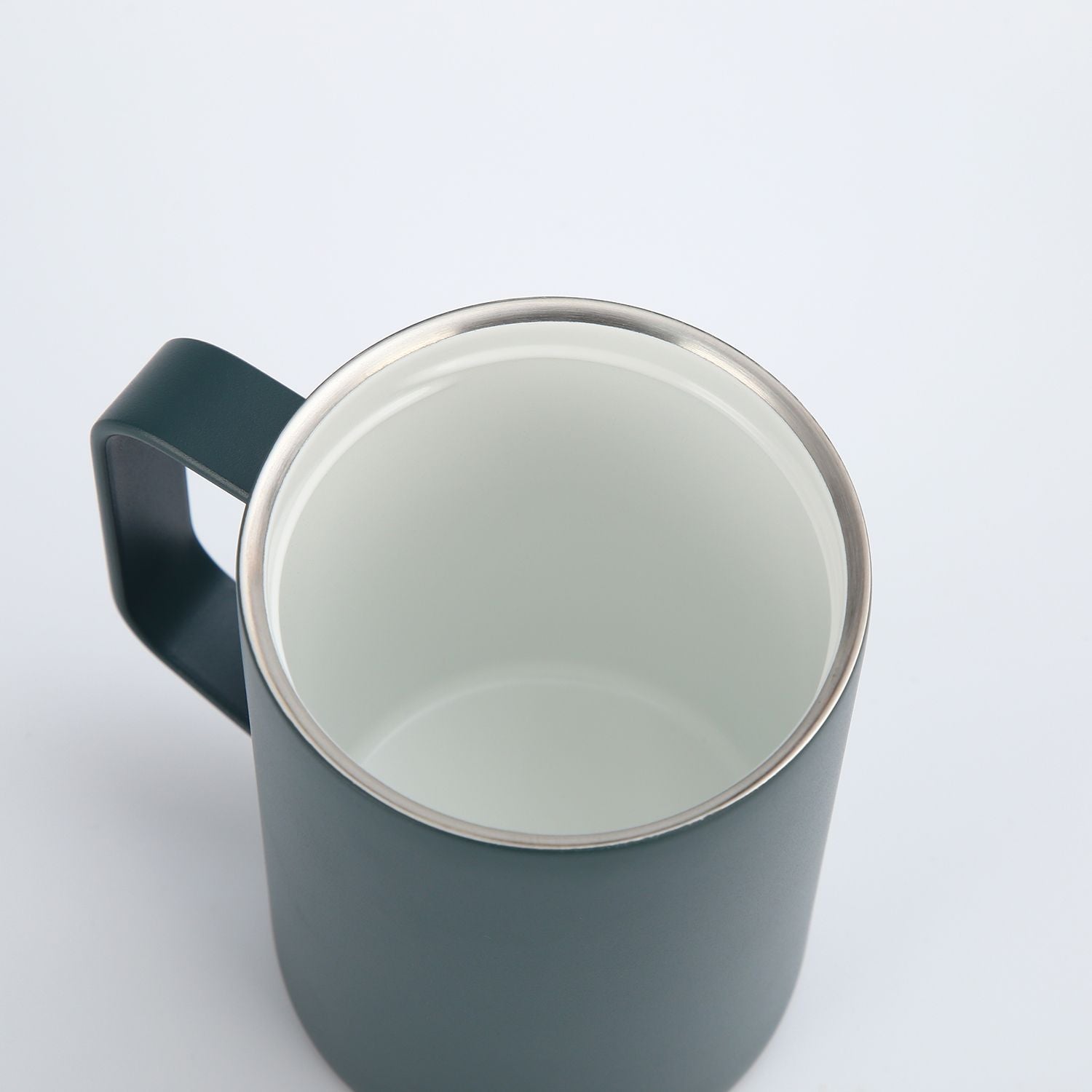 Crossing Neo Insulated S/S Leakproof Ceramic Mug W Handle And Lid 400ml - Squash (Dark Green)