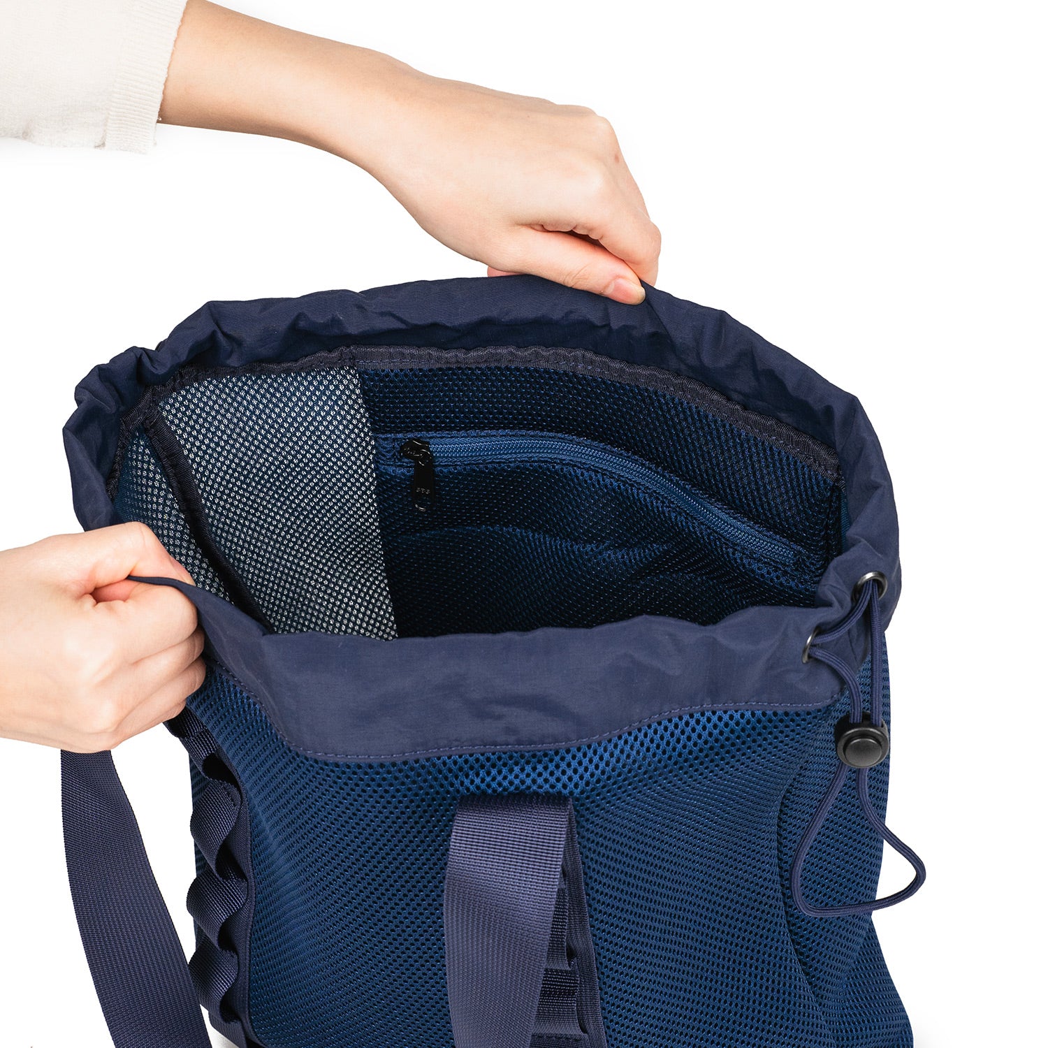 Crossing Noa Drawstring Mesh Tote Bag - Dark Blue