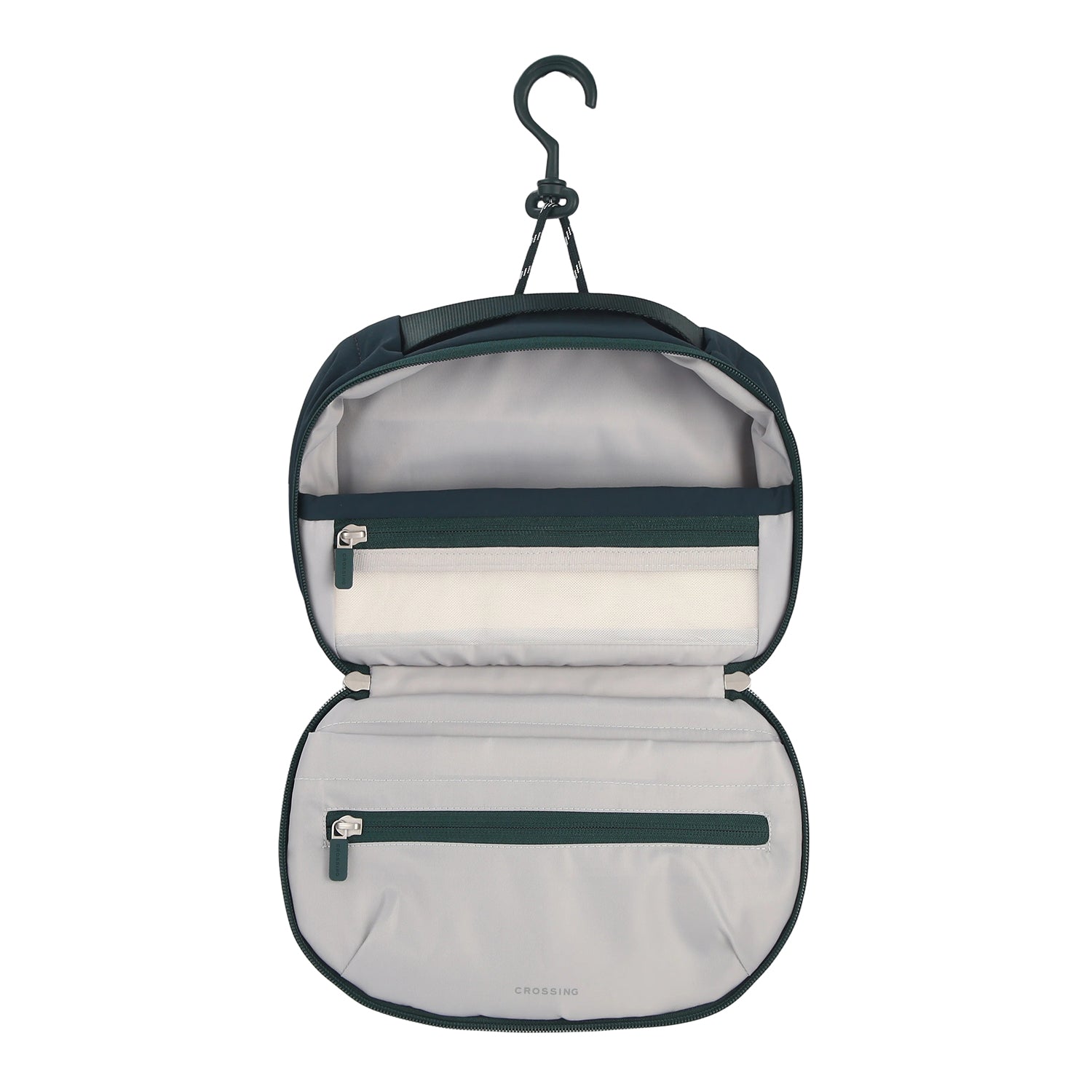 Crossing Nylon Checked Hanging Toiletry Bag Pro - Forest Green