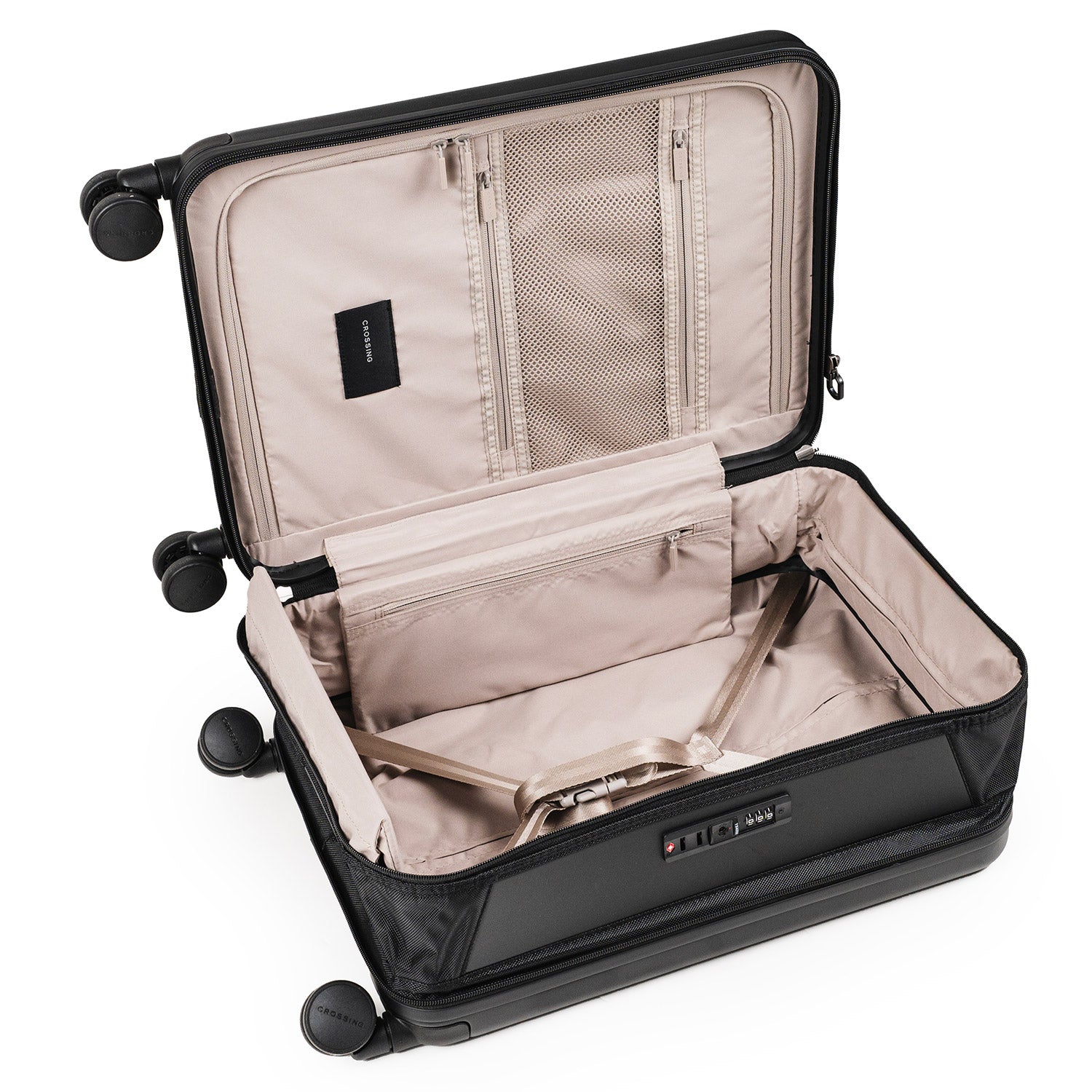 Crossing Ori Collapsible Polycarbonate Carry On 20" Luggage - Black