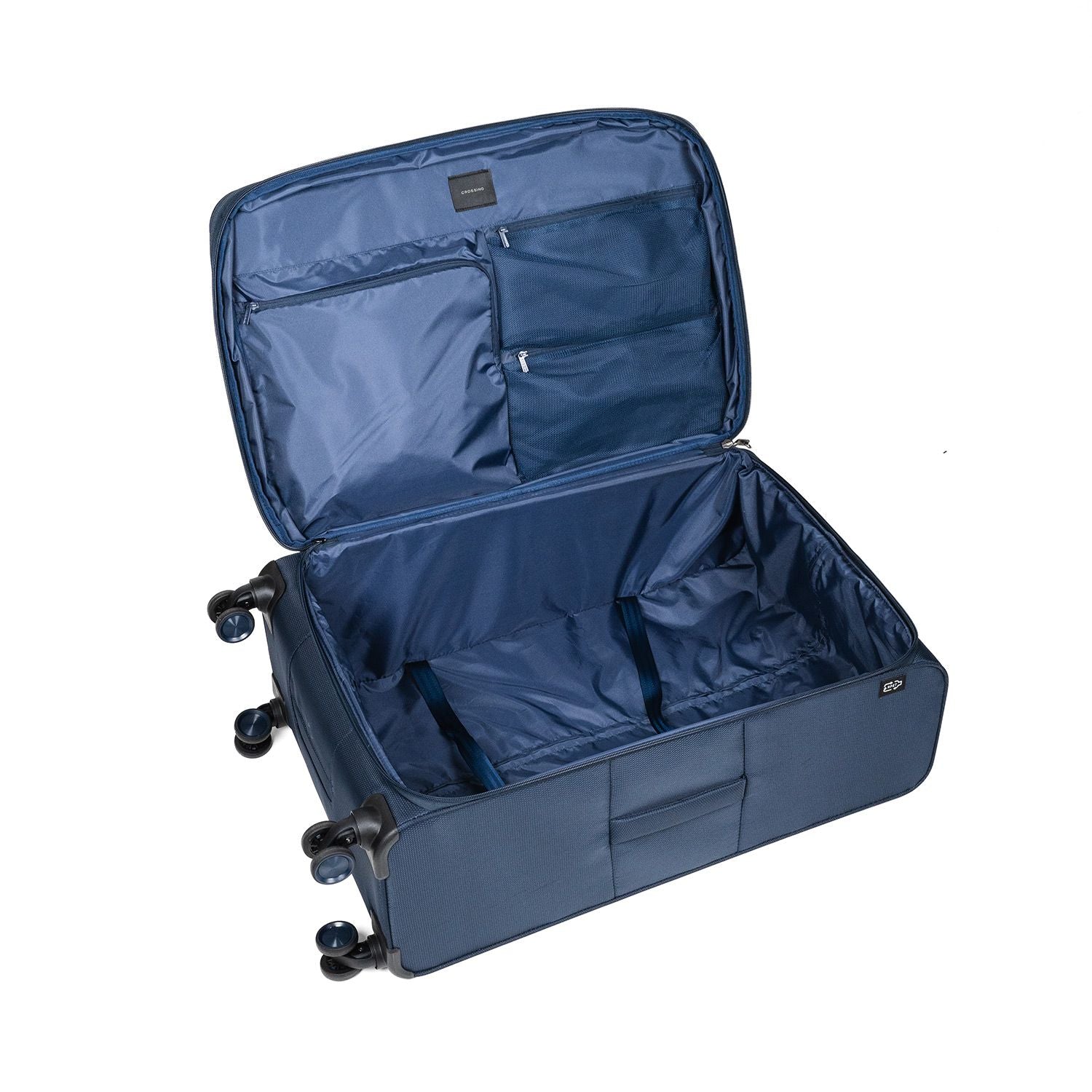 Crossing RECO Recycled Lightweight Soft Case Large Luggage T30 - Dark Blue