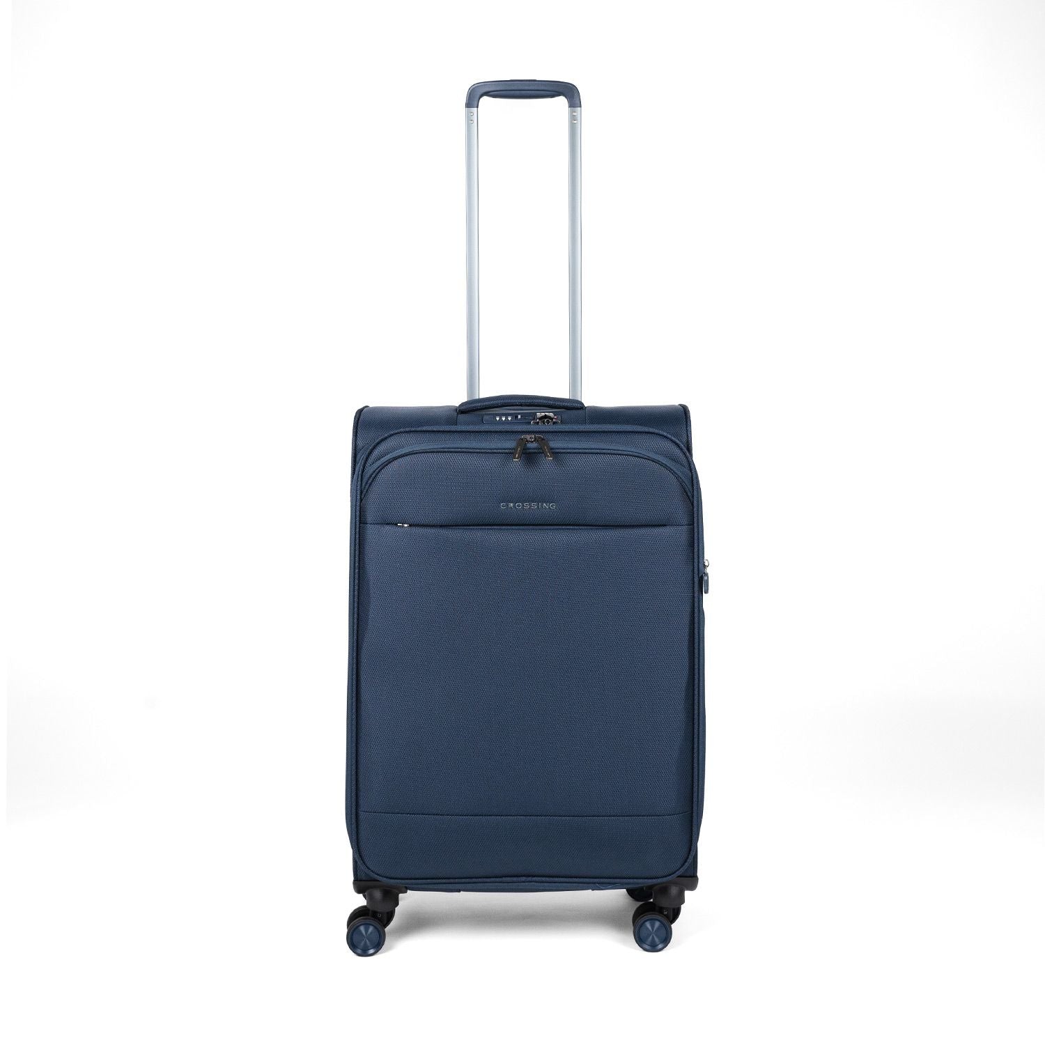 Crossing RECO Recycled Lightweight Soft Case Medium Luggage T26 - Dark Blue