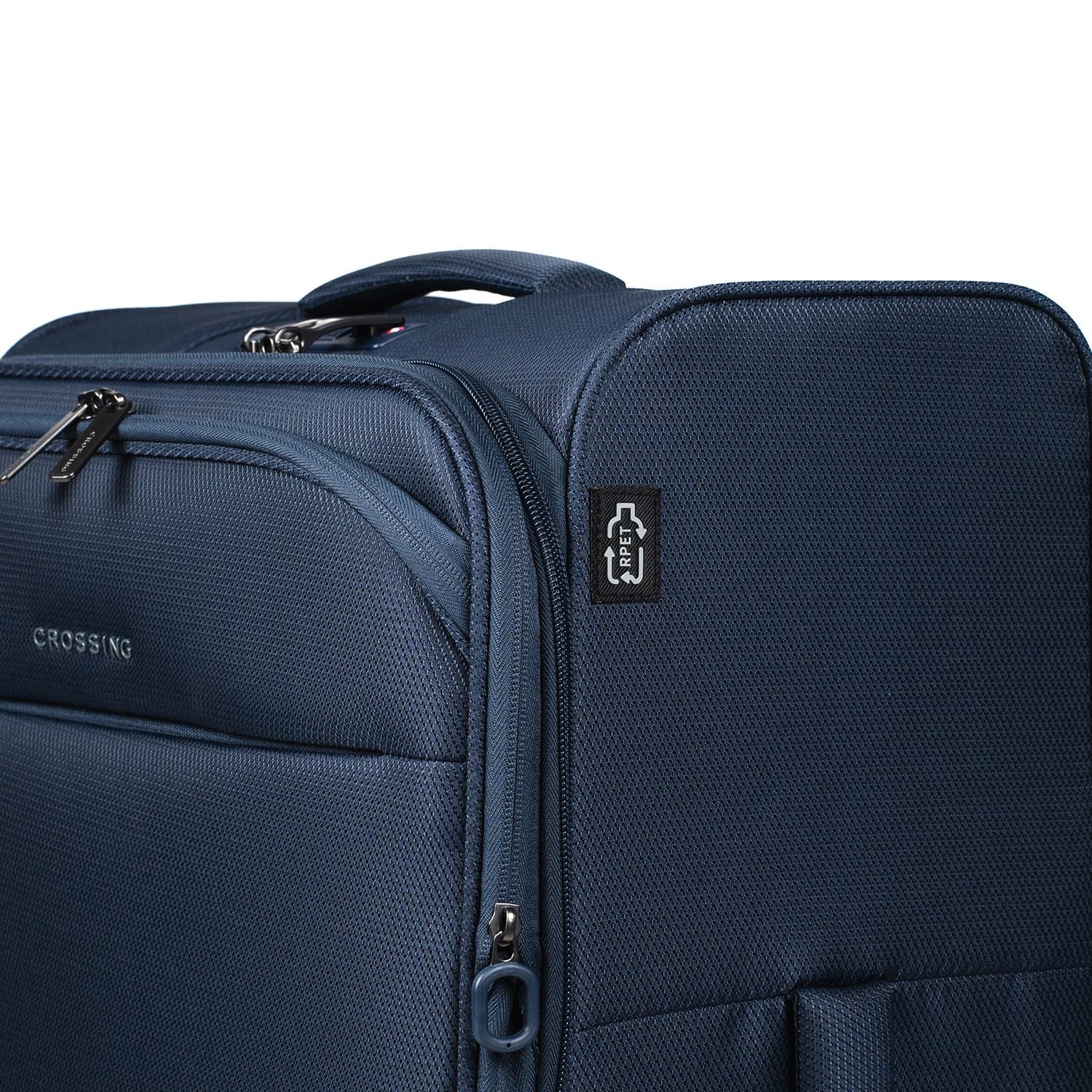 Crossing RECO Recycled Lightweight Soft Case Medium Luggage T26 - Dark Blue