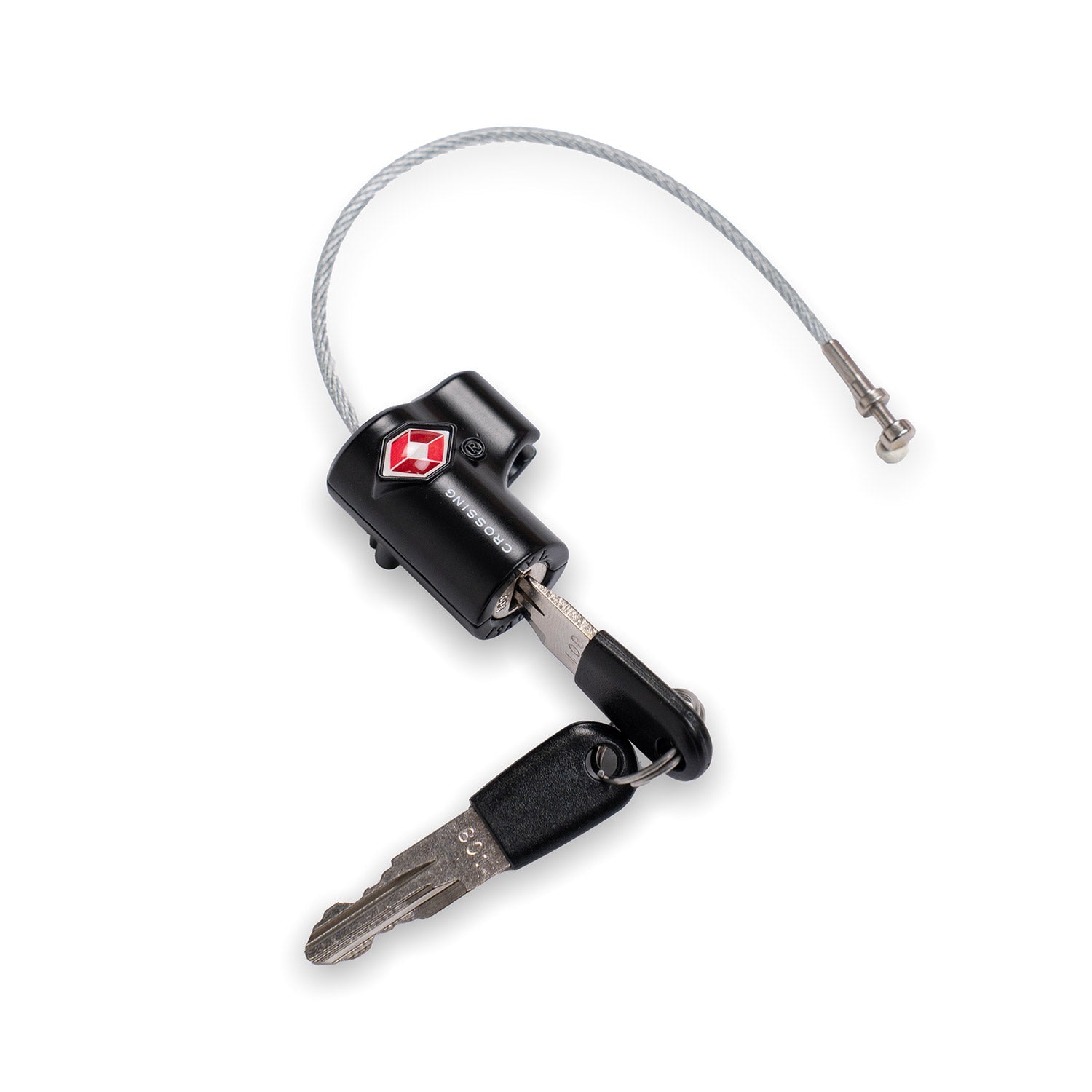 Crossing TSA Travel Cable Lock With Keys - Black