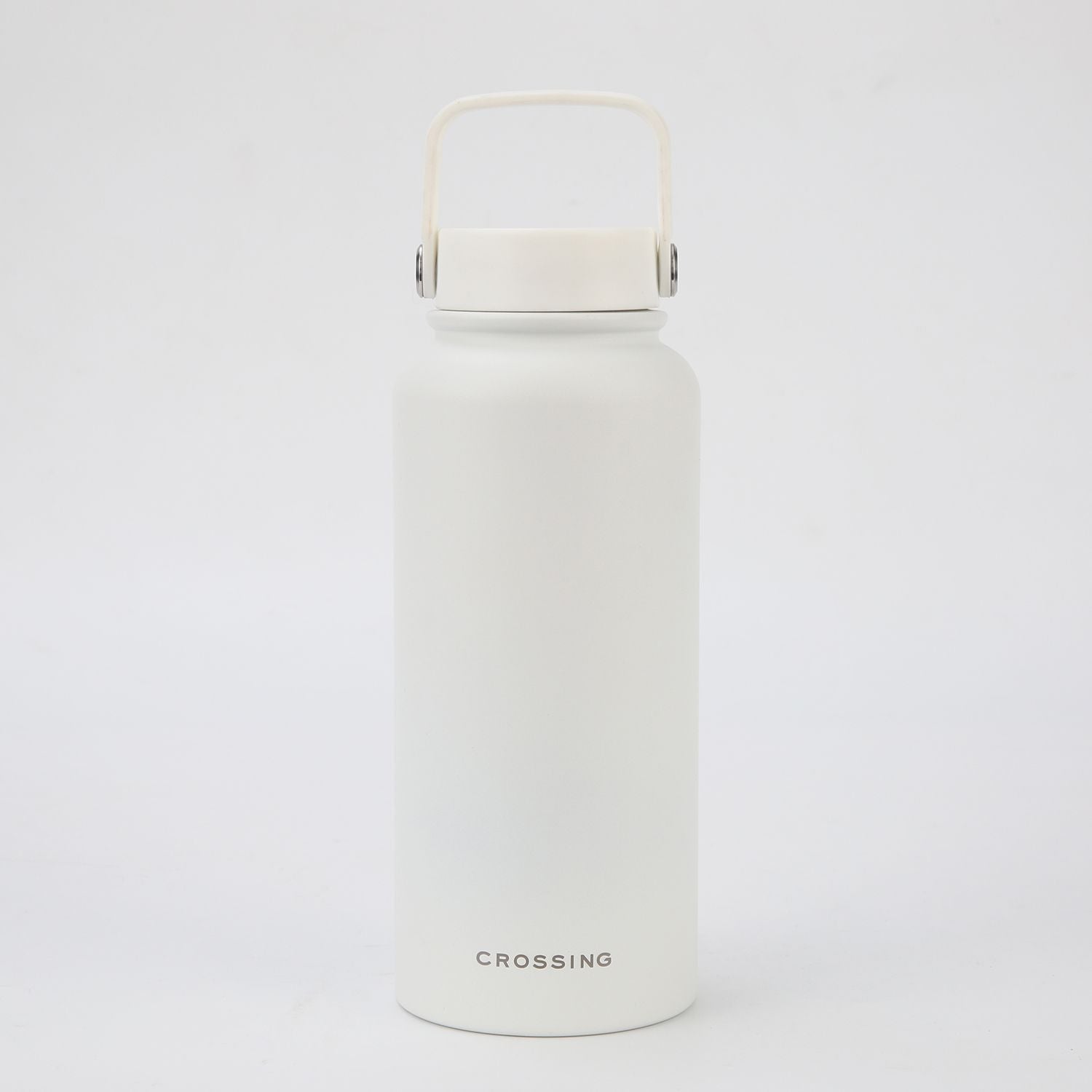 Crossing Urban Ceramic S/S Insulated Flat Cap Bottle With Handle 1000ml - Frost White