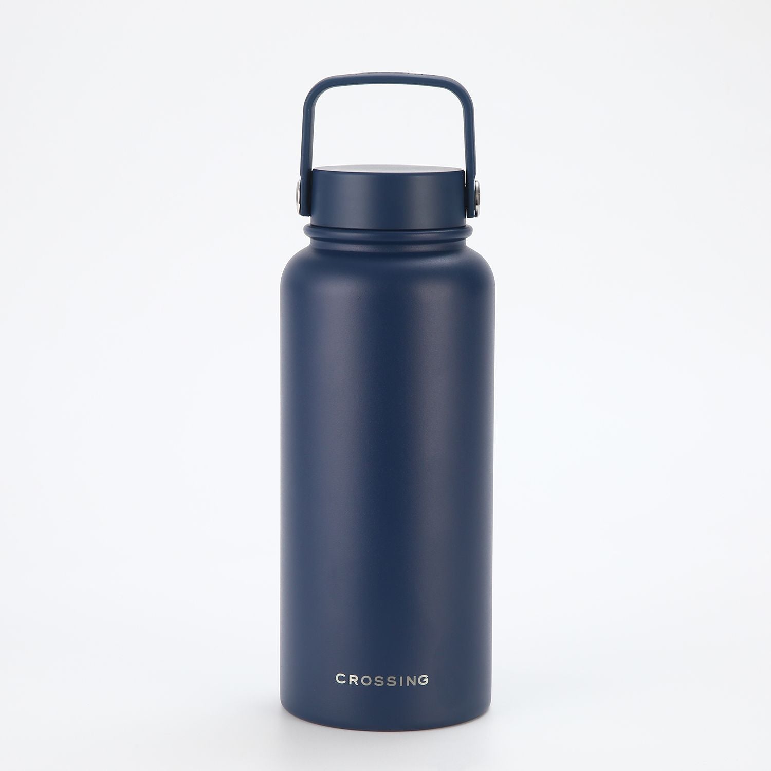 Crossing Urban Ceramic S/S Insulated Flat Cap Bottle With Handle 1000ml - Ink Blue (Dark Blue)