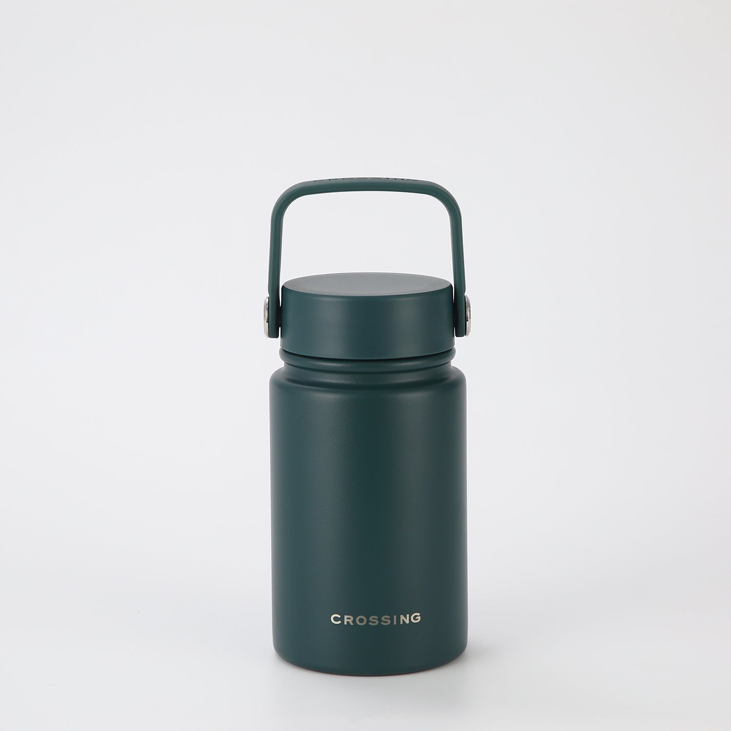 Crossing Urban Ceramic S/S Insulated Flat Cap Bottle With Handle 400ml - Squash (Dark Green)