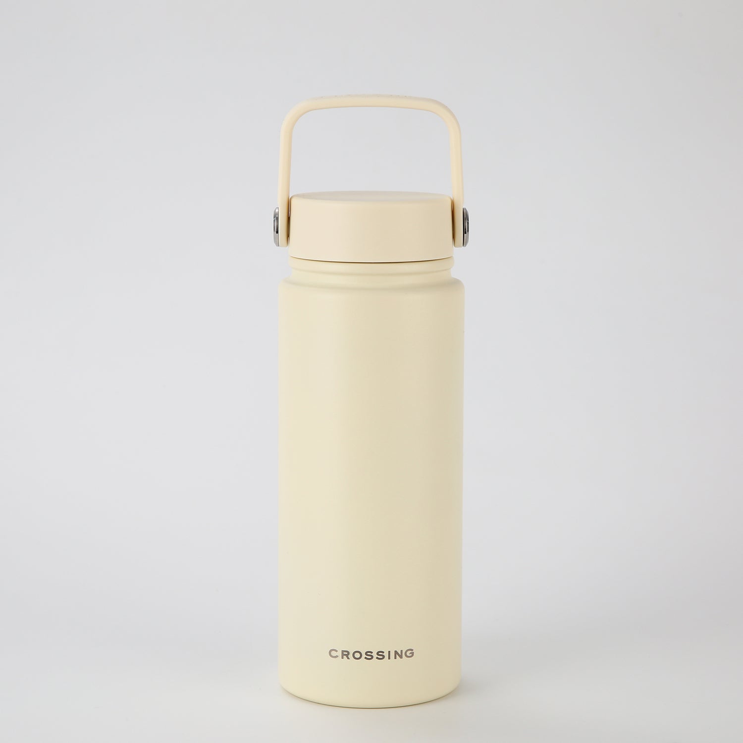 Crossing Urban Ceramic S/S Insulated Flat Cap Bottle With Handle 600ml - Cotton (White)