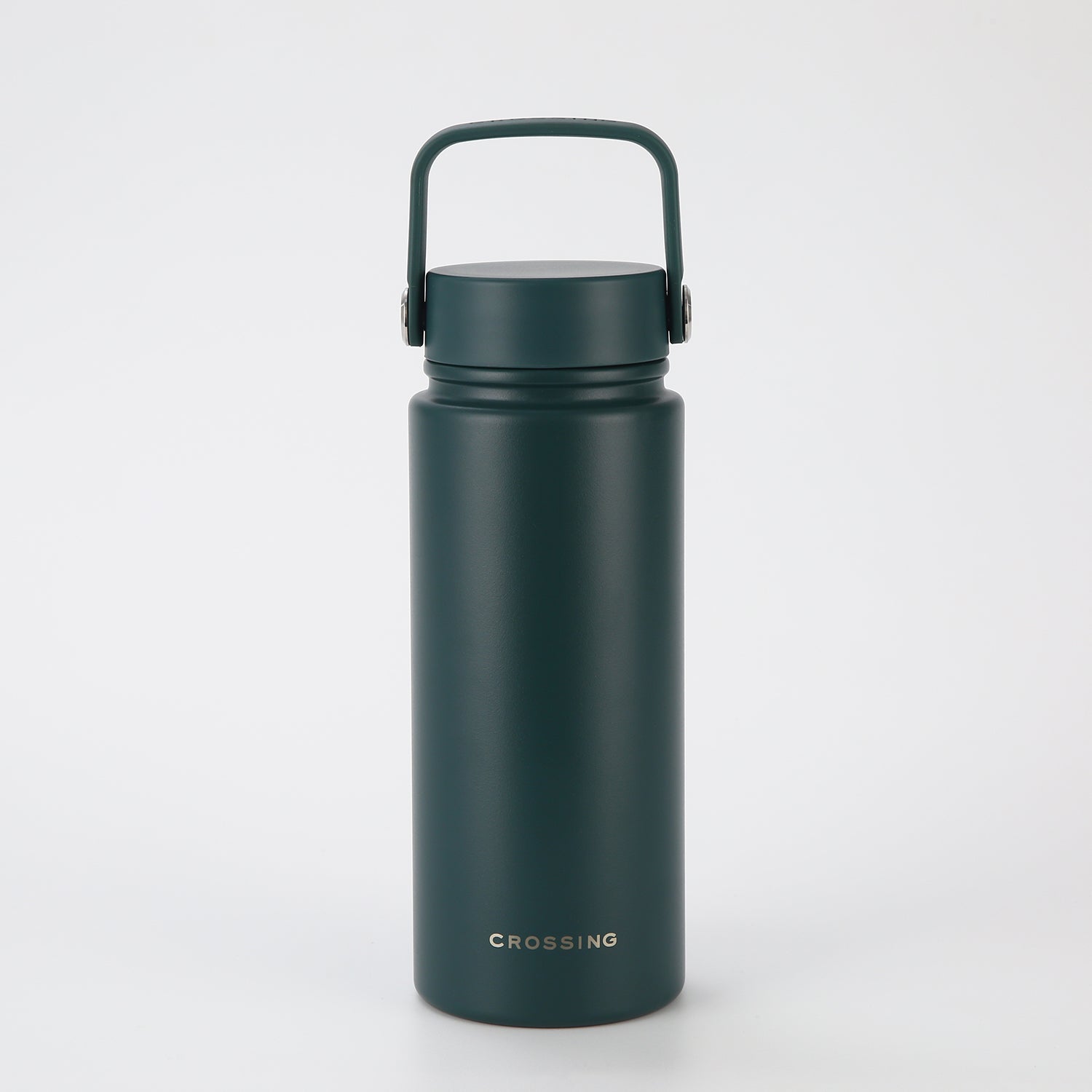 Crossing Urban Ceramic S/S Insulated Flat Cap Bottle With Handle 600ml - Squash (Dark Green)