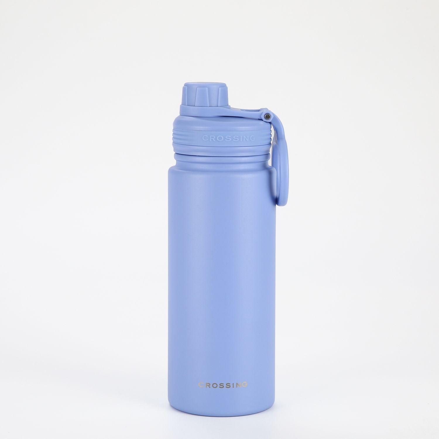 Crossing Urban Ceramic S/S Insulated Screw Cap Sports Bottle With Handle 600ml - Heirloom Blue (Light Blue)