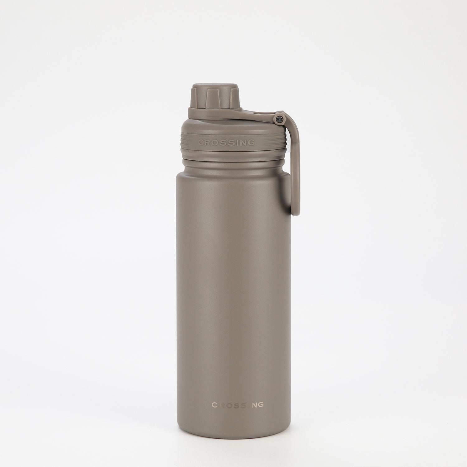 Crossing Urban Ceramic S/S Insulated Screw Cap Sports Bottle With Handle 600ml - Latte (Light Grey)