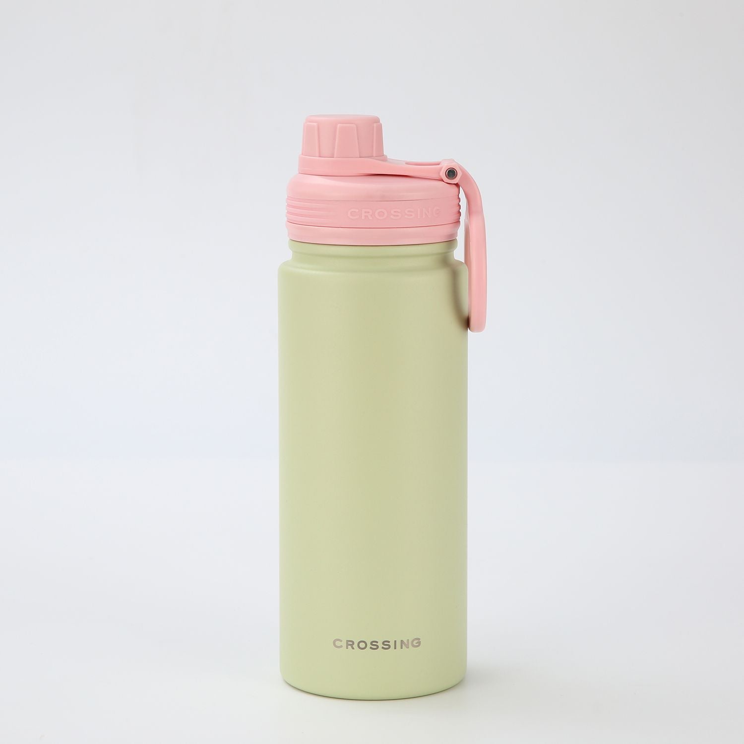 Crossing Urban Ceramic S/S Insulated Screw Cap Sports Bottle With Handle 600ml - Pistachio Dusty Rose (Mix)