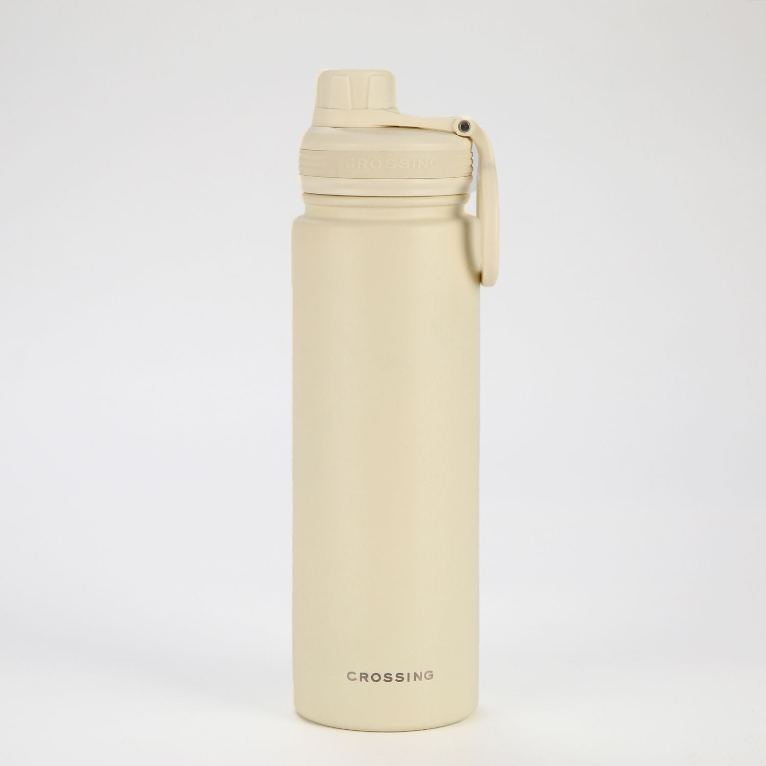 Crossing Urban Ceramic S/S Insulated Screw Cap Sports Bottle With Handle 720ml - Cotton (White)