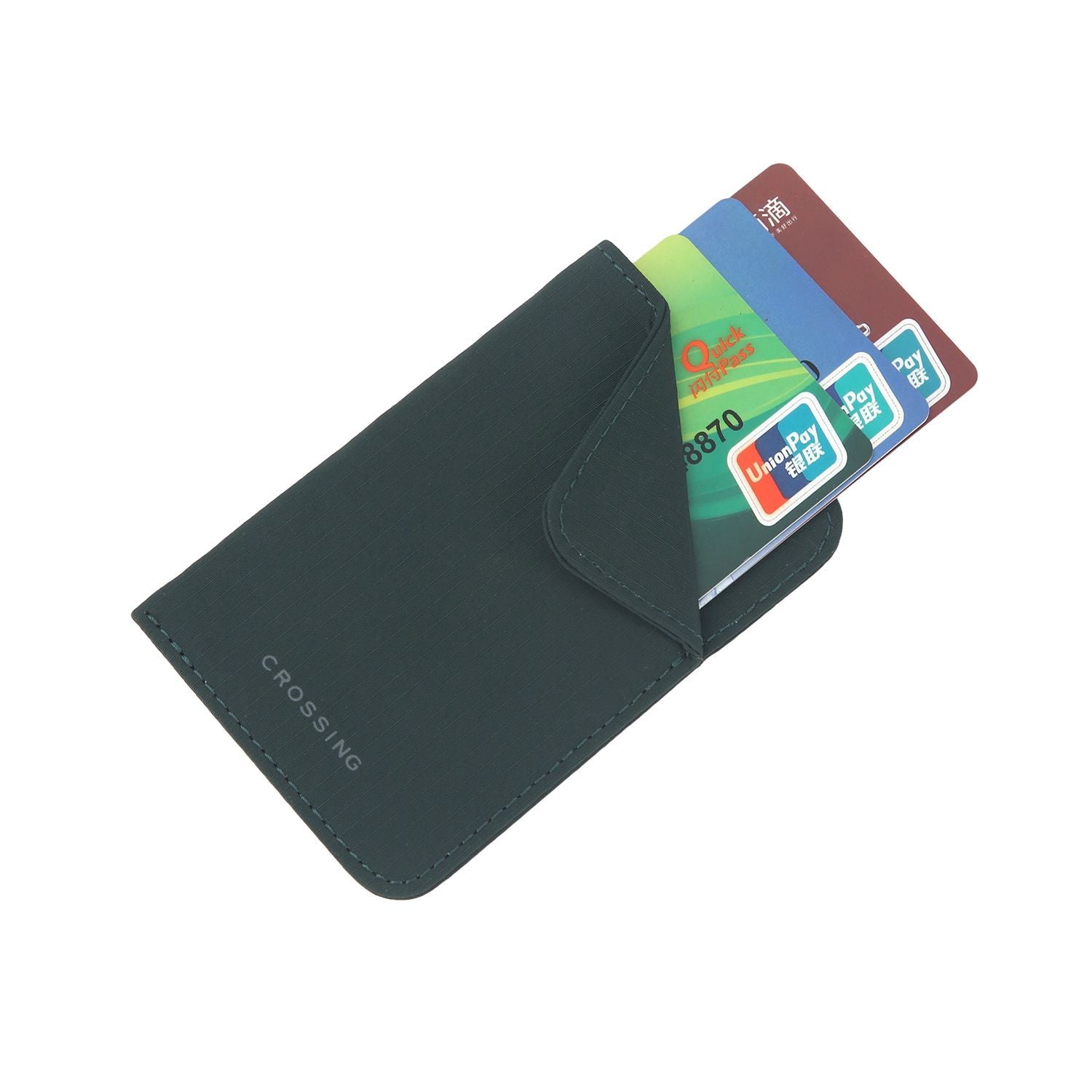 Crossing Waterproof Checked Nylon Card Sleeve RFID - Forest Green