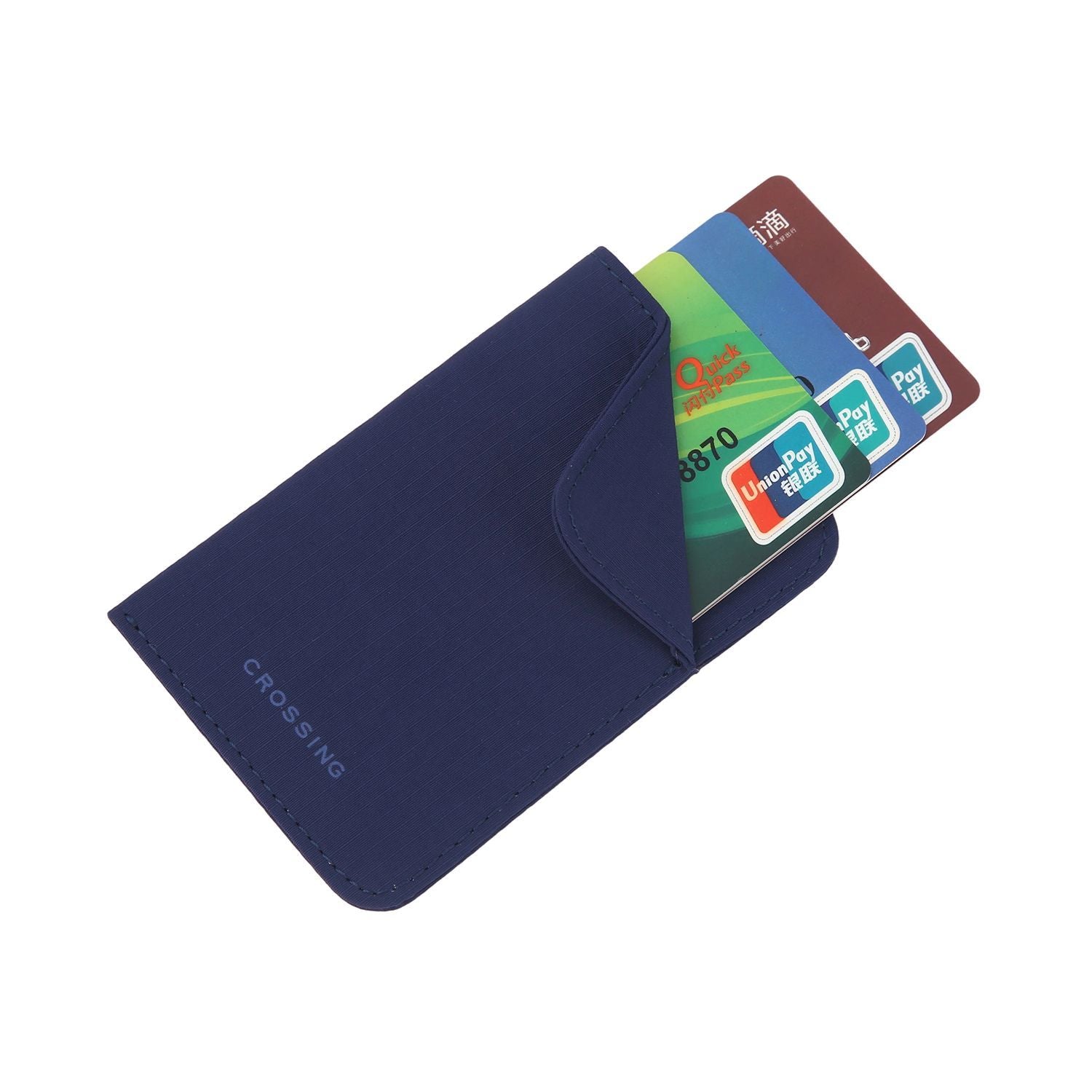 Crossing Waterproof Checked Nylon Card Sleeve RFID - Navy