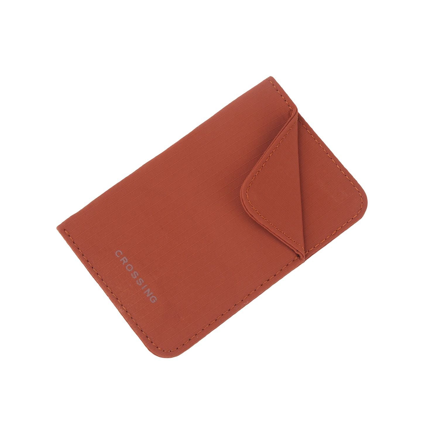Crossing Waterproof Checked Nylon Card Sleeve RFID - Rust