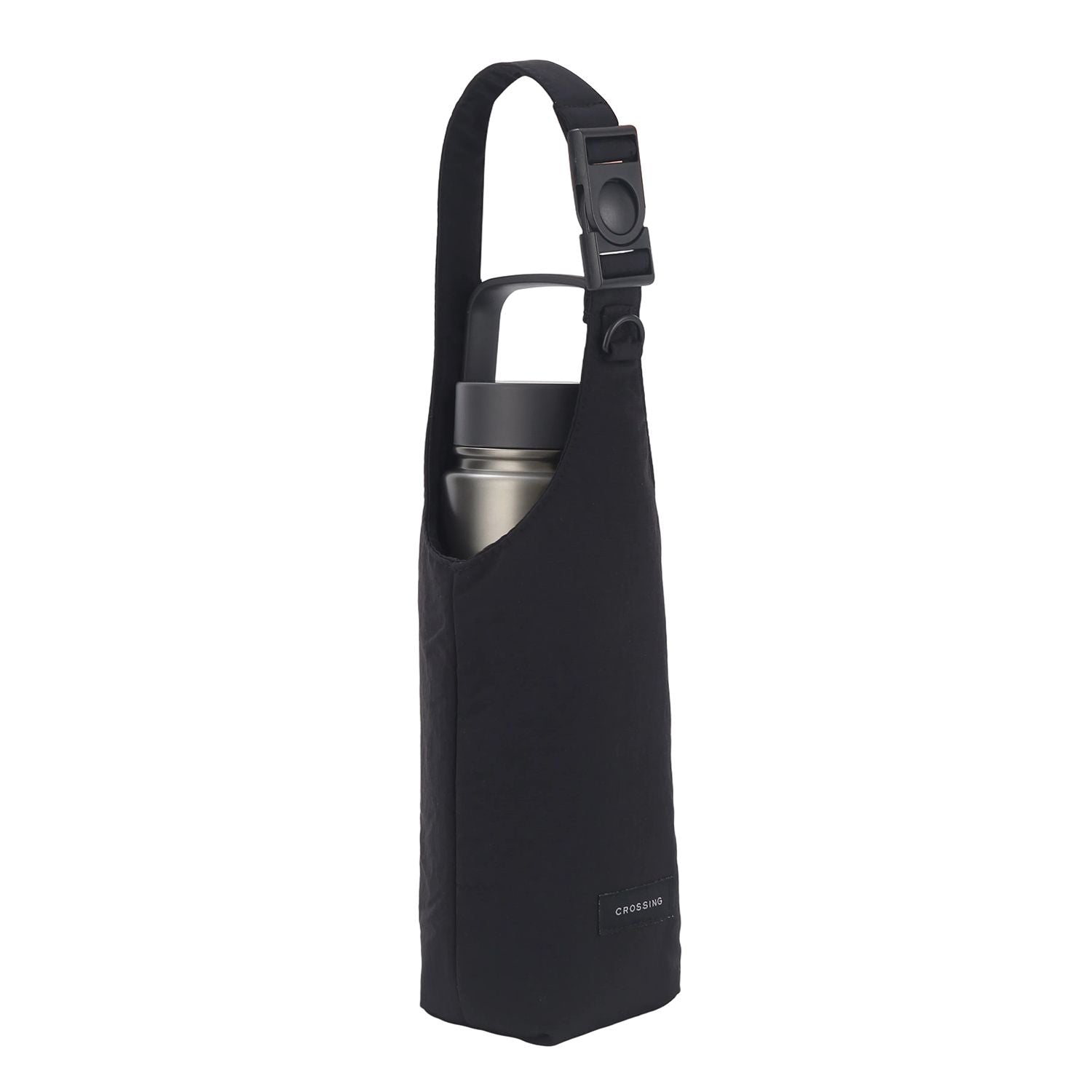 Crossing Waterproof Checked Nylon Dual Carry Water Bottle Bag - Black